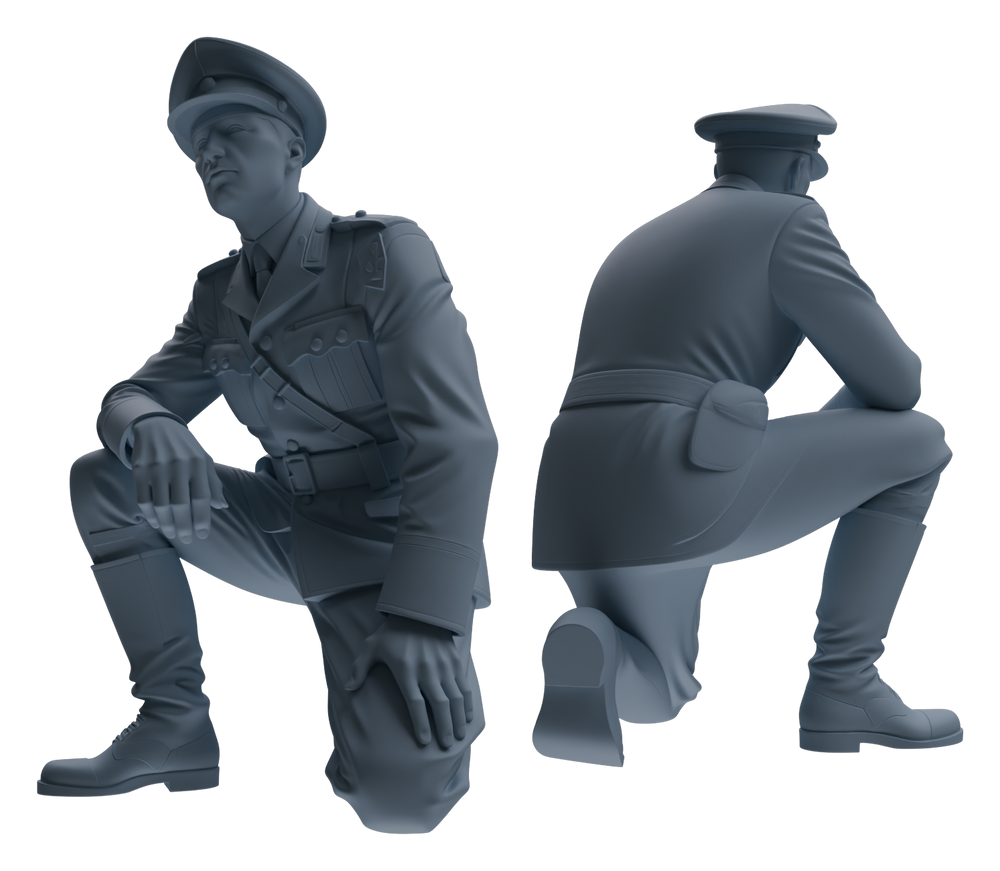 Detail view of MRY-SFW LYGR585 WWII French Army Seven-Person Daily Routine 3 Model