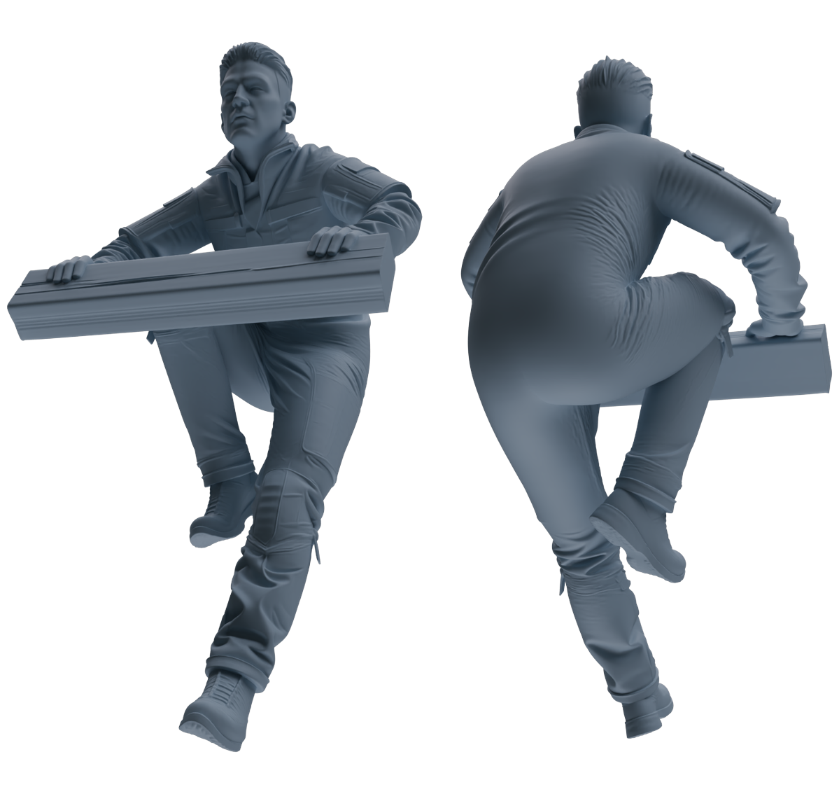 Detail view of MRY-SFW LYGR696 Modern U.S. Military Eight-Person Training Group Model