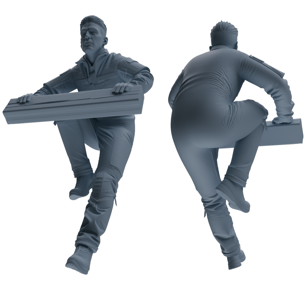 Detail view of MRY-SFW LYGR696 Modern U.S. Military Eight-Person Training Group Model