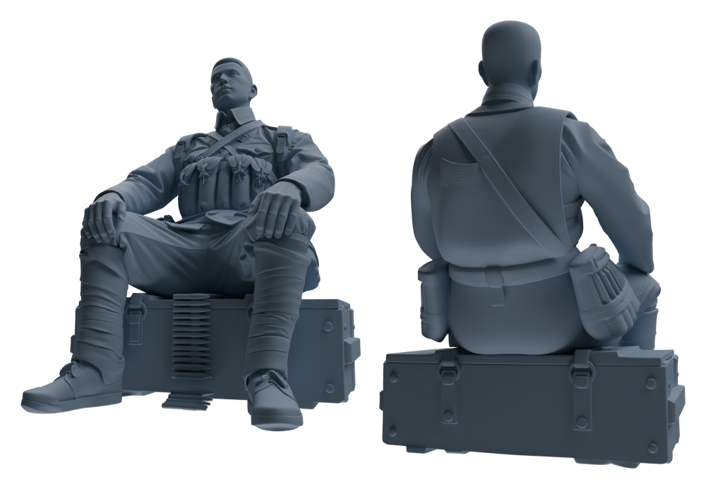 Detail view of MRY-SFW LYGR608 Historical People's Liberation Army Seven-Person Rest Group Model