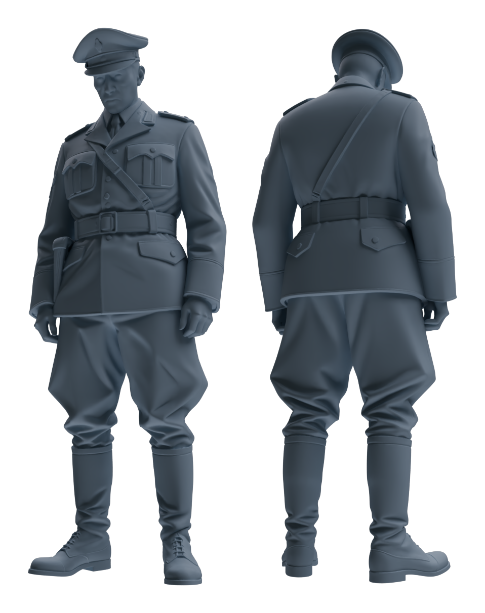 Detail view of MRY-SFW LYGR579 WWII French Army Six-Person Punishment Group Model