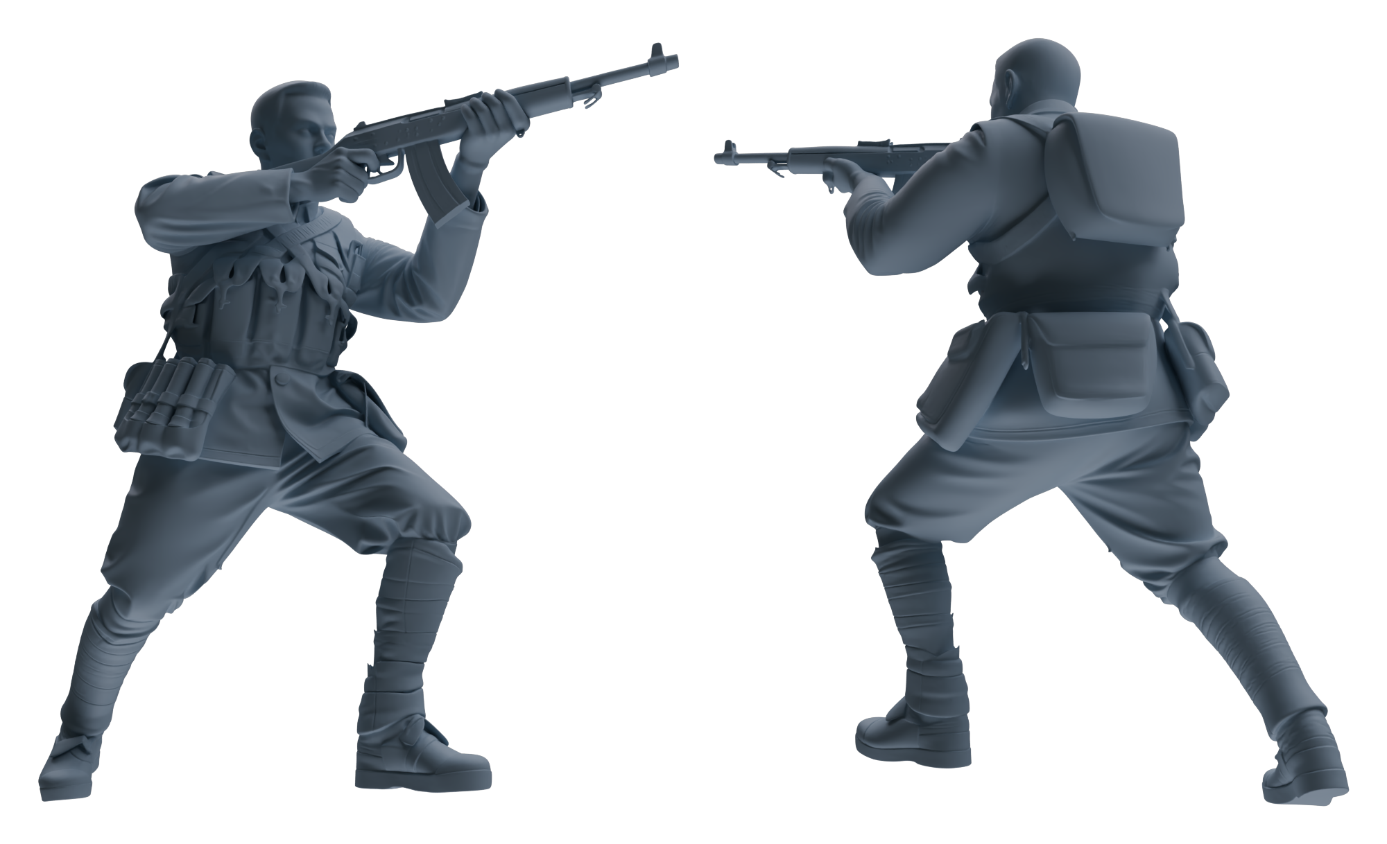 Detail view of MRY-SFW LYGR609 Historical People's Liberation Army Seven-Person Battle Group Model