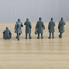 MRY-SFW LYTR608 Modern Urban Trench Coat Style Youth Male Multi-Pose Six-Person Set Miniature Car Diorama Figures Scene Props Accessories Resin 3D Printed Resin Model Kit by SSMODEL