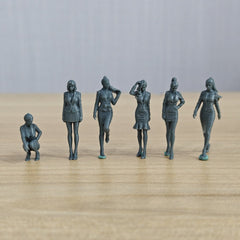 MRY-SFW LYTR711 Modern Figure Professional Businesswoman Style 6 pcs Miniature Car Diorama Figures Scene Props Accessories Resin 3D Printed Resin Model Kit by SSMODEL