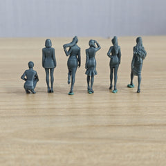 Detail view of MRY-SFW LYTR711 Modern Figure Professional Businesswoman Style 6 pcs Miniature Car Diorama Figures Scene Props Accessories Resin Model