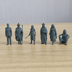 MRY-SFW LYTR470 Colonial Era Middle Eastern Diverse Group of 6 Miniature Car Diorama Figures Scene Props Accessories Resin 3D Printed Resin Model Kit by SSMODEL