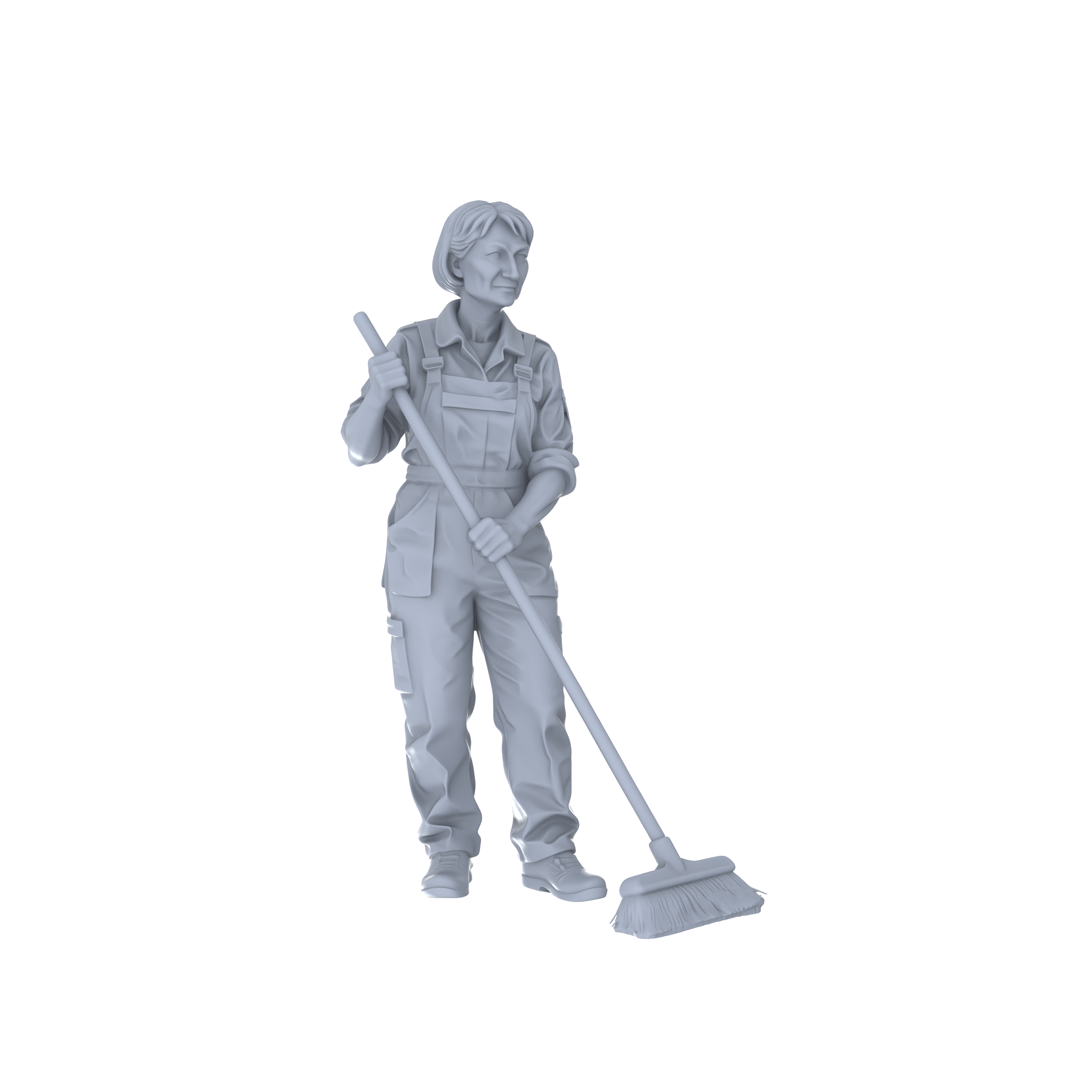 Detail view of Yao's Studio LYTR121 Urban Fitness & Housekeeping Service Scene Resin Miniature Model 3-Figure Set - Fitness & Housekeeping Figures Unpainted DIY Model Painting Urban Scene Decor 1set Model