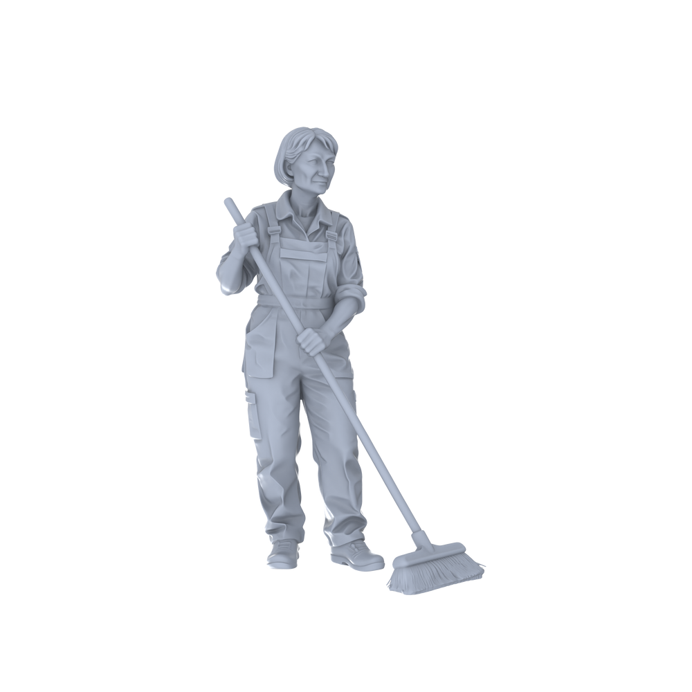 Detail view of Yao's Studio LYTR121 Urban Fitness & Housekeeping Service Scene Resin Miniature Model 3-Figure Set - Fitness & Housekeeping Figures Unpainted DIY Model Painting Urban Scene Decor 1set Model