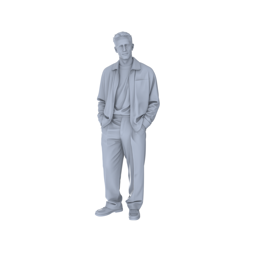 Detail view of Yao's Studio LYTR123 Modern Urban Youth Daily Leisure Scene Resin Miniature Model 6-Figure Set - Casual Youth Figures Unpainted DIY Model Painting Urban Scene Decor 1set Model