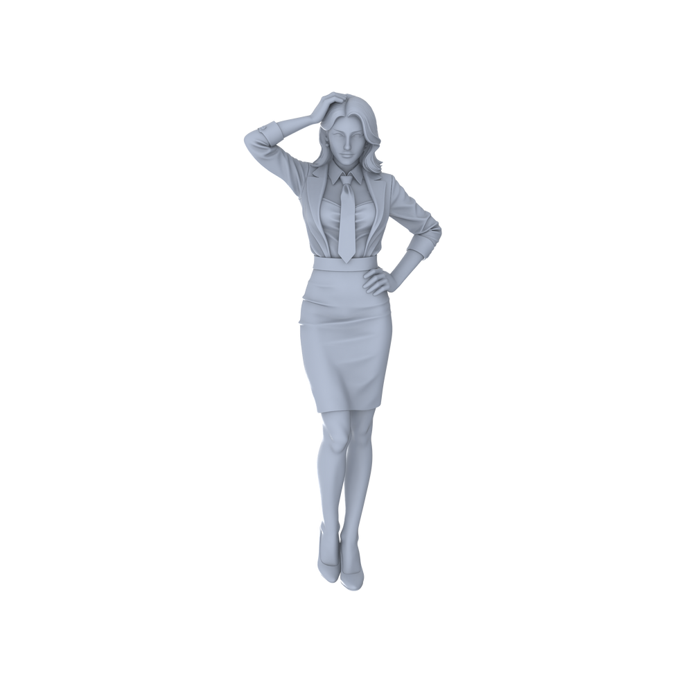 Detail view of Yao's Studio LYTR125 Modern Workplace Business Women Scene Resin Miniature Model 5-Figure Set - Business Women Figures Unpainted DIY Model Painting Office Scene Decor 1set Model