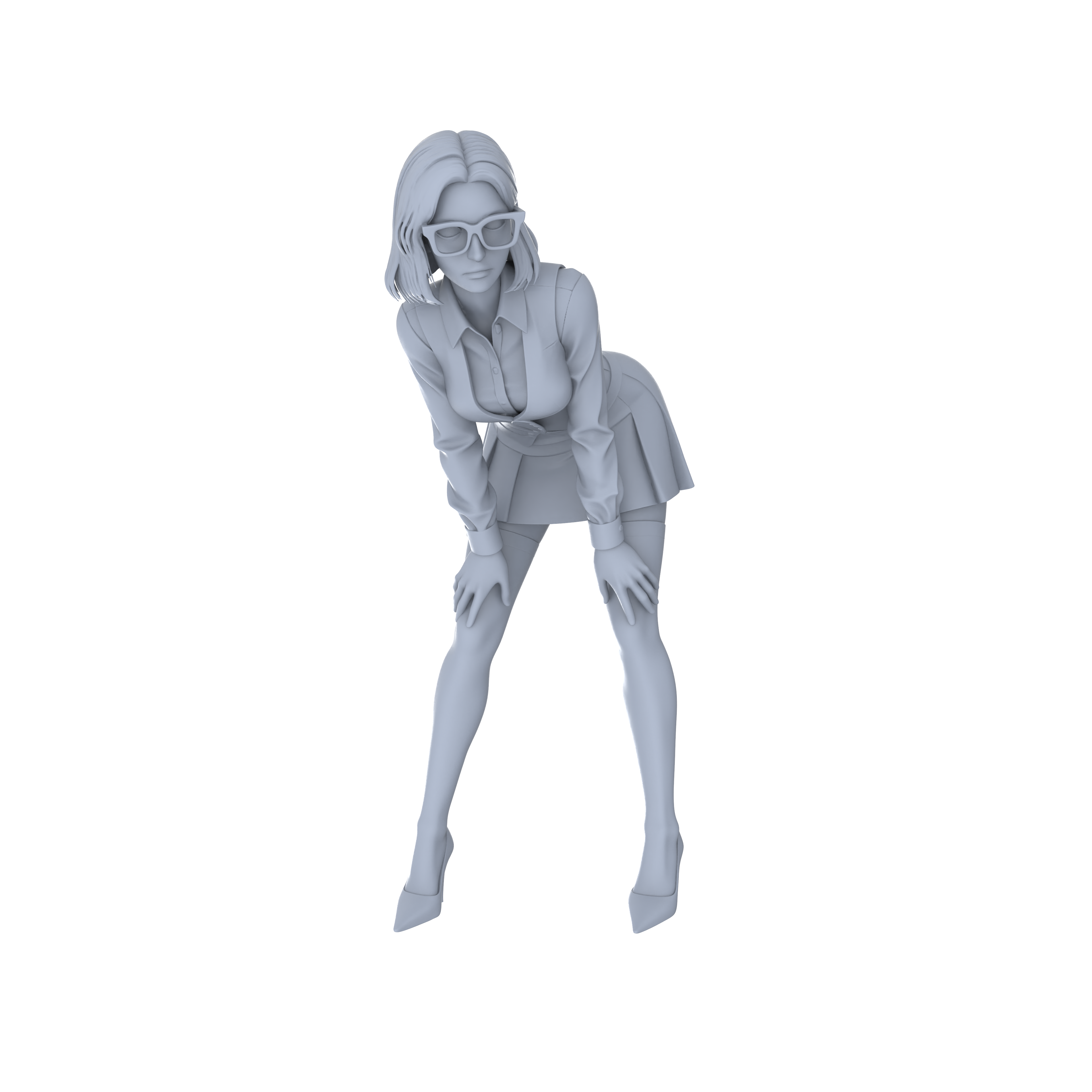 Detail view of Yao's Studio LYTR125 Modern Workplace Business Women Scene Resin Miniature Model 5-Figure Set - Business Women Figures Unpainted DIY Model Painting Office Scene Decor 1set Model