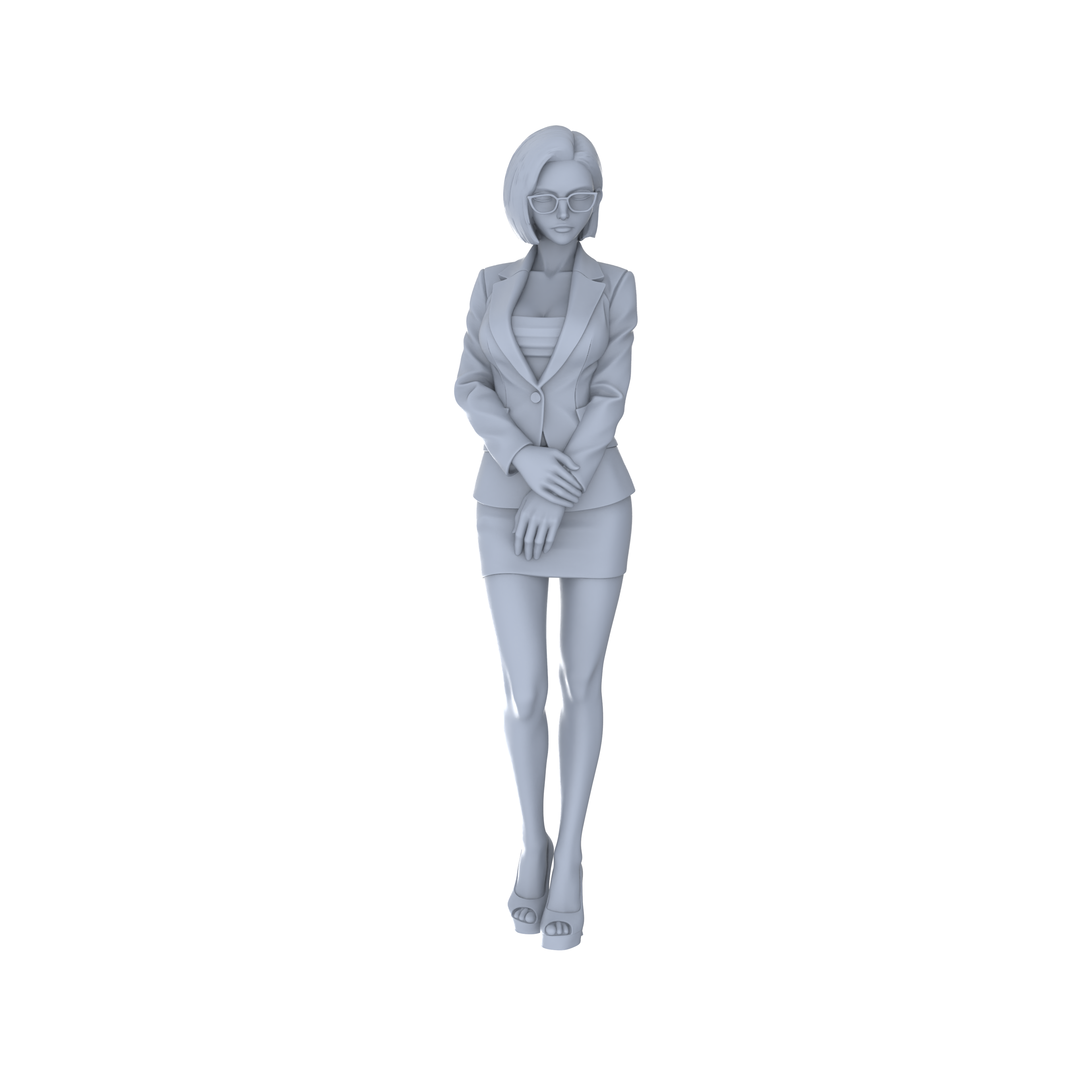 Detail view of Yao's Studio LYTR125 Modern Workplace Business Women Scene Resin Miniature Model 5-Figure Set - Business Women Figures Unpainted DIY Model Painting Office Scene Decor 1set Model