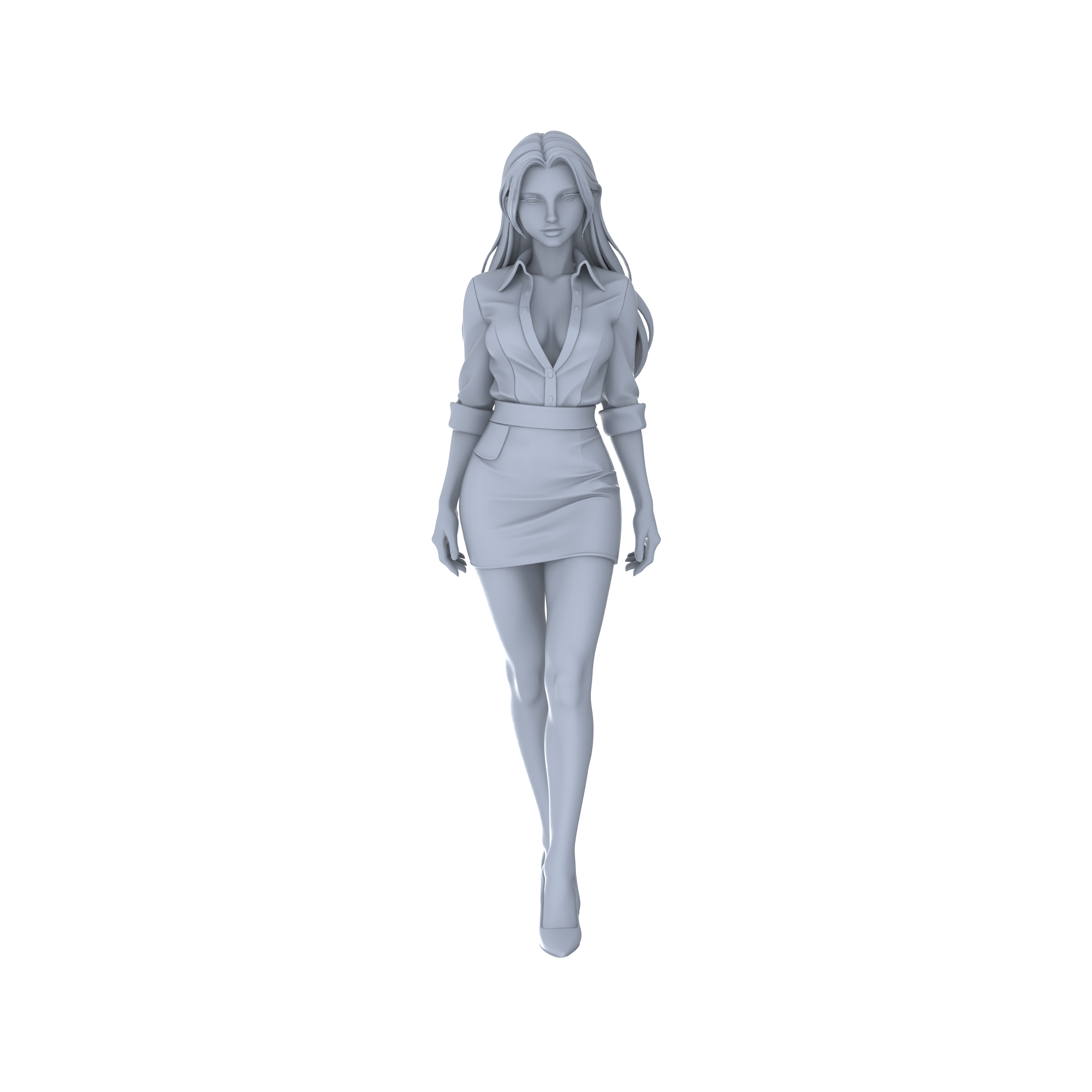 Detail view of Yao's Studio LYTR125 Modern Workplace Business Women Scene Resin Miniature Model 5-Figure Set - Business Women Figures Unpainted DIY Model Painting Office Scene Decor 1set Model