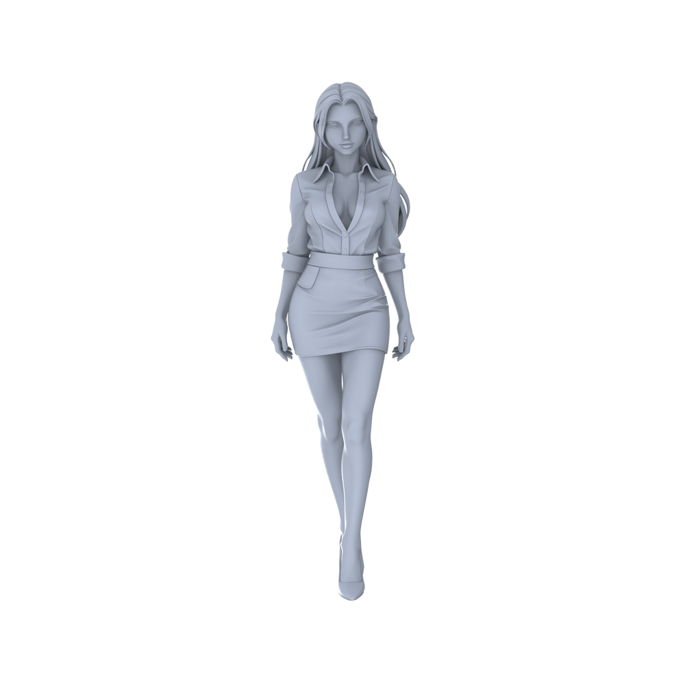 Detail view of Yao's Studio LYTR125 Modern Workplace Business Women Scene Resin Miniature Model 5-Figure Set - Business Women Figures Unpainted DIY Model Painting Office Scene Decor 1set Model