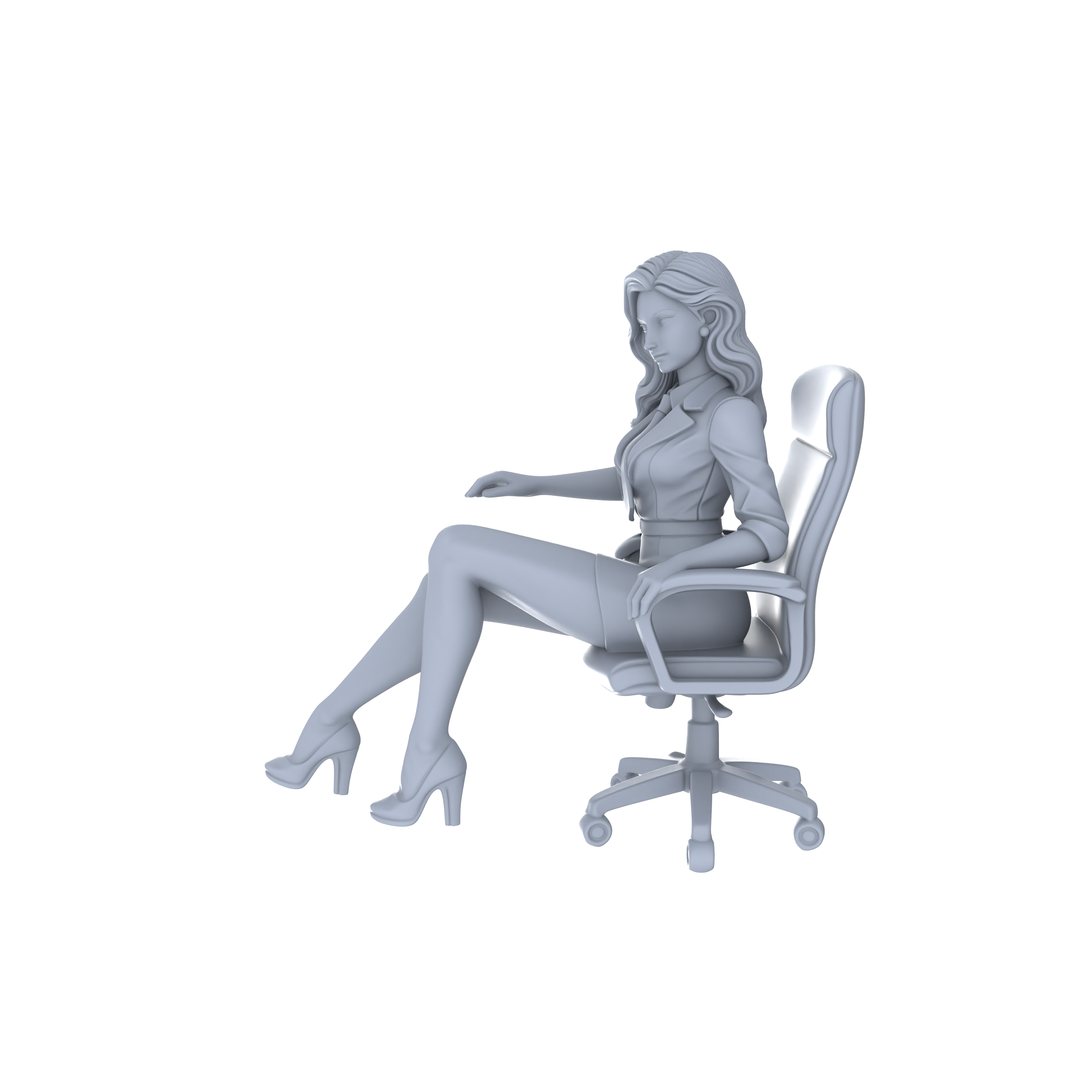 Detail view of Yao's Studio LYTR125 Modern Workplace Business Women Scene Resin Miniature Model 5-Figure Set - Business Women Figures Unpainted DIY Model Painting Office Scene Decor 1set Model