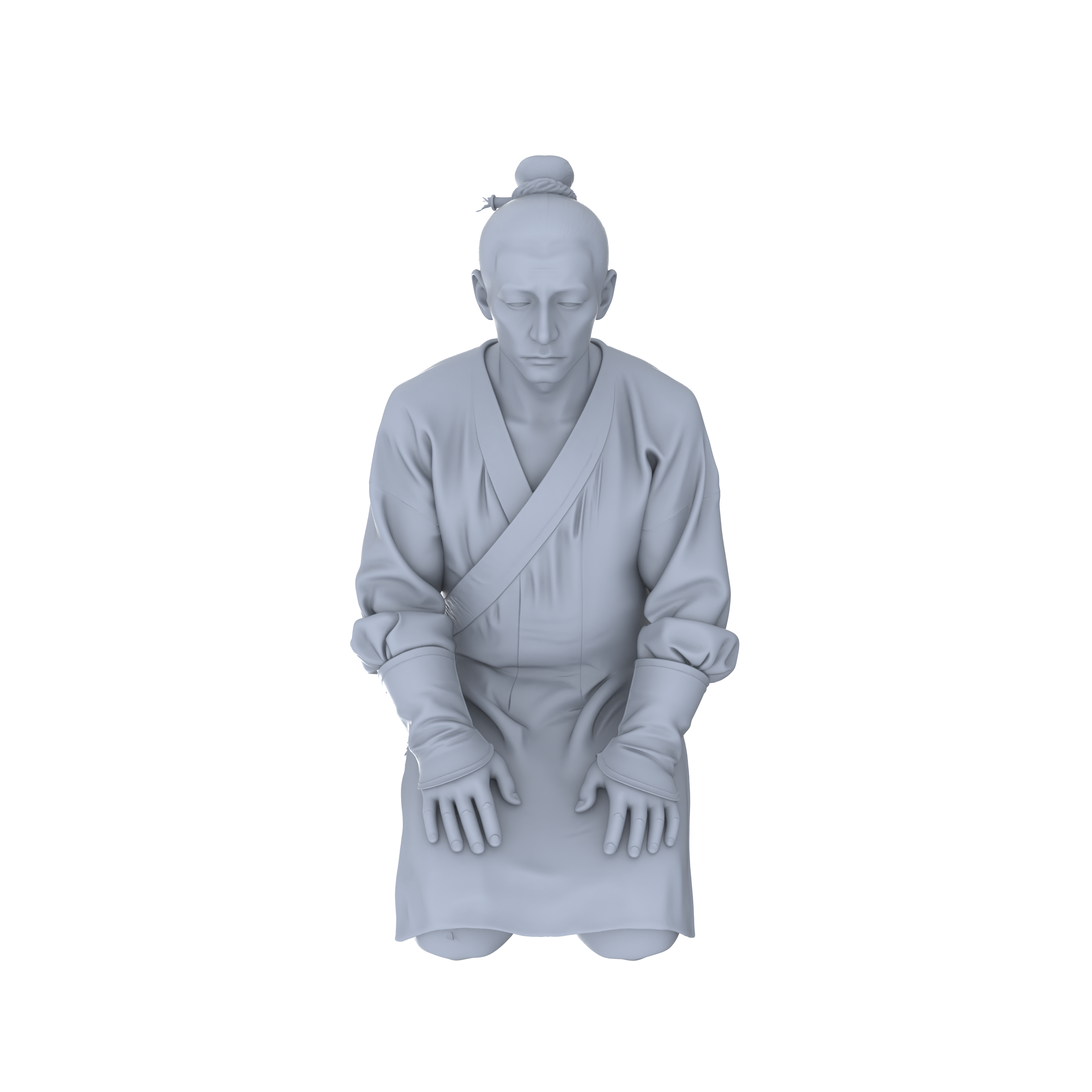 Detail view of Yao's Studio LYTR126  3D - printed Models of Traditional Prisoner - themed Figures (Sitting, Standing, Chained Styles) 1set Model