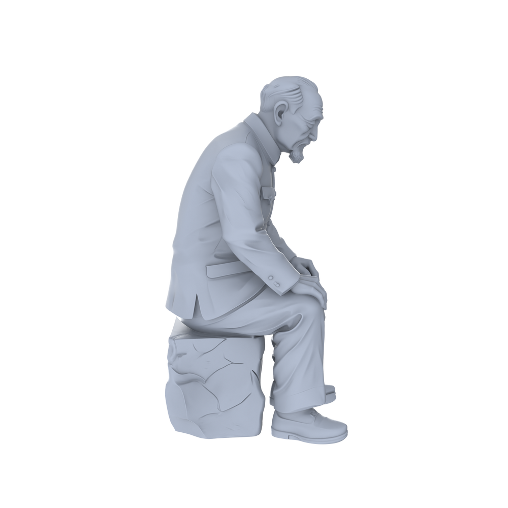 Detail view of Yao's Studio LYTR129  Retro Chinese Chess Player Miniature Set Elderly Figurines for Sand Table Scene Decoration 1set Model
