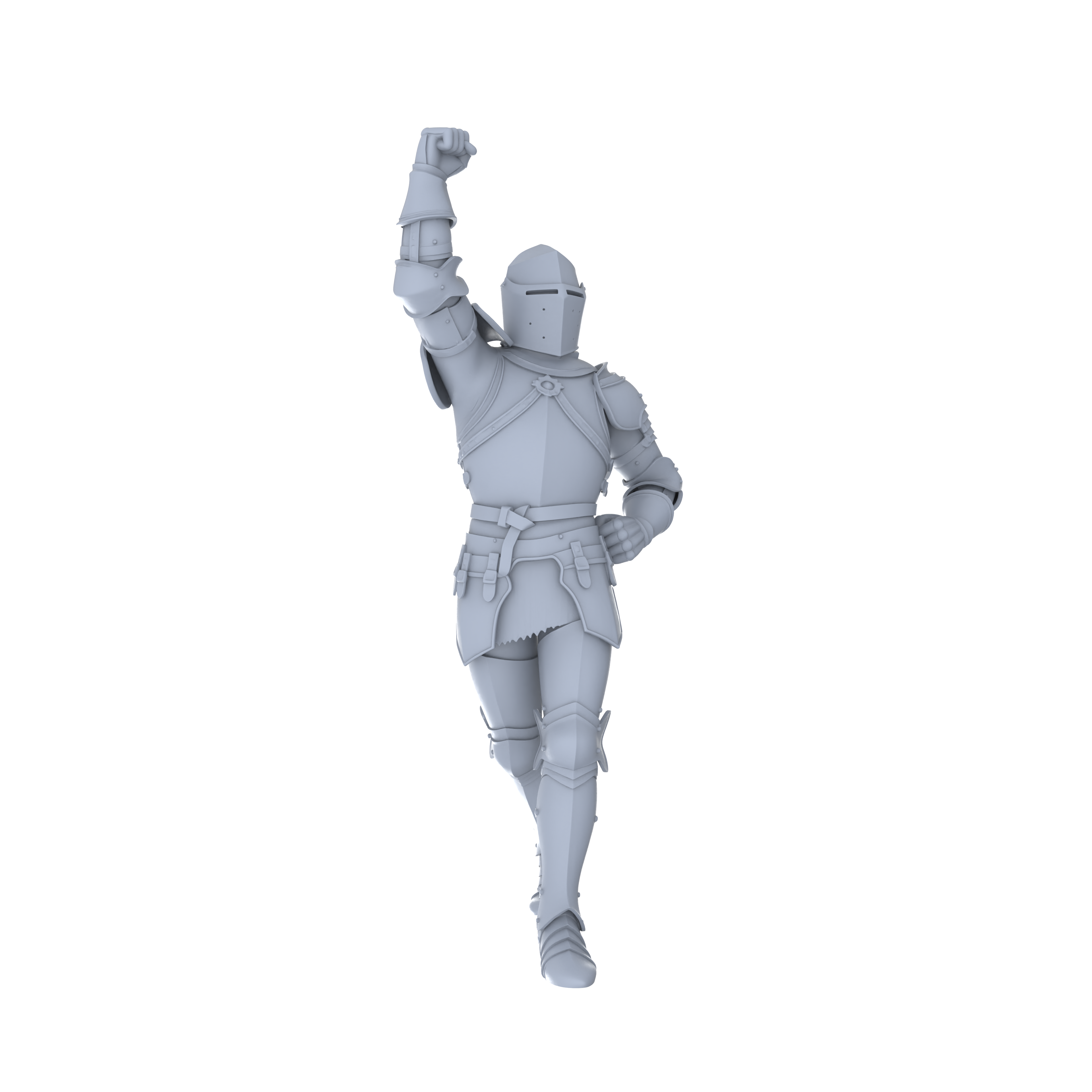 Detail view of MRY-SFW LYGR050 Medieval knight, standing pose, historical theme, magic theme, wargame, resin white model, fantasy theme, wargaming miniature, scene character, figure, hand-painted S Scale Model