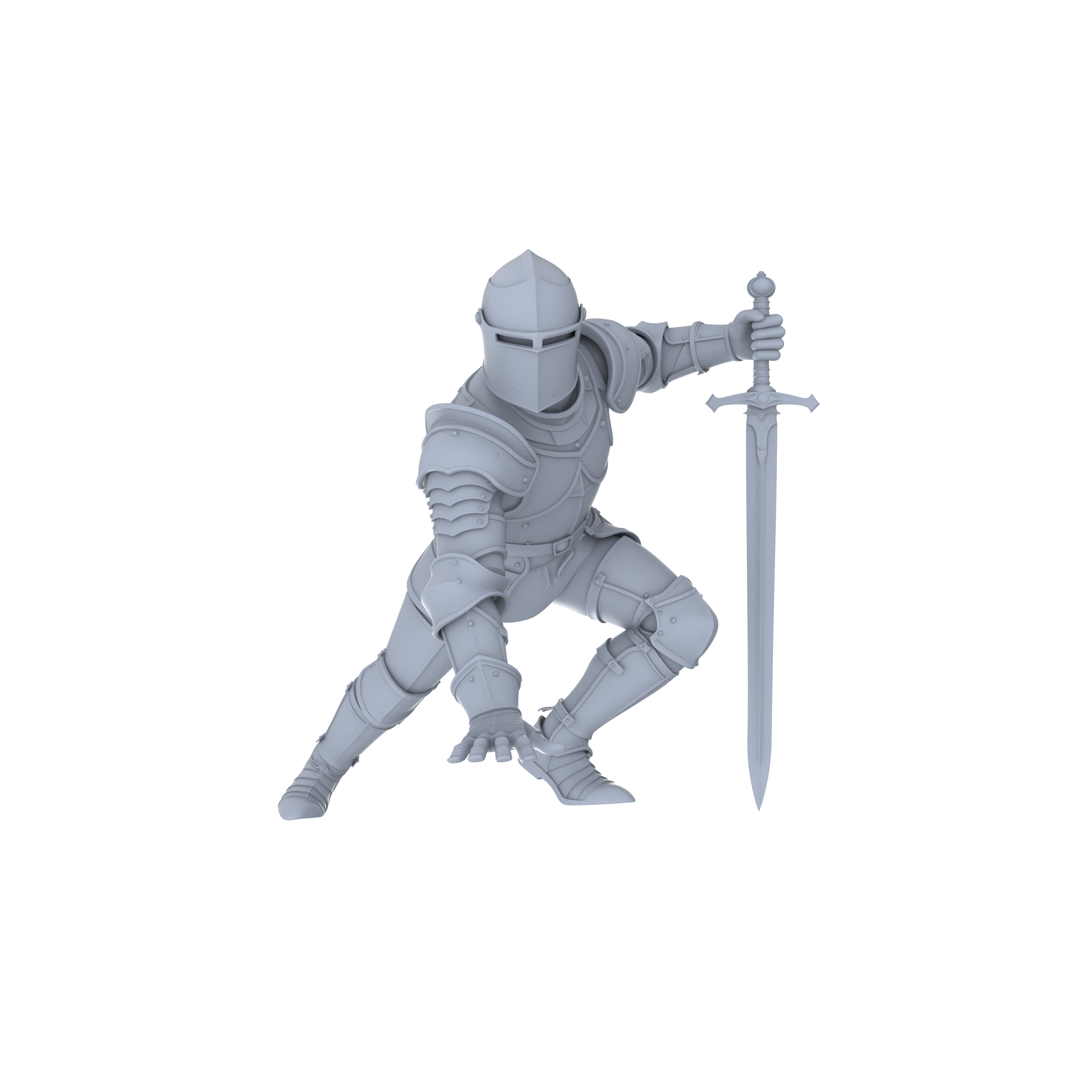 Detail view of MRY-SFW LYGR048 Medieval knight, resting pose, historical theme, magic theme, wargame, resin white model, fantasy theme, wargaming miniature, scene character, figure, hand-painted S Scale Model