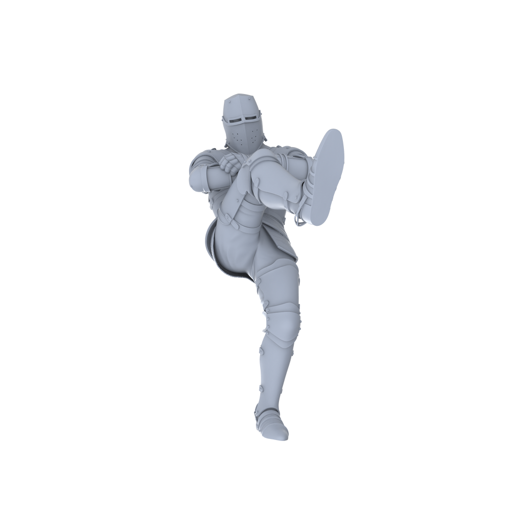 Detail view of MRY-SFW LYGR048 Medieval knight, resting pose, historical theme, magic theme, wargame, resin white model, fantasy theme, wargaming miniature, scene character, figure, hand-painted S Scale Model