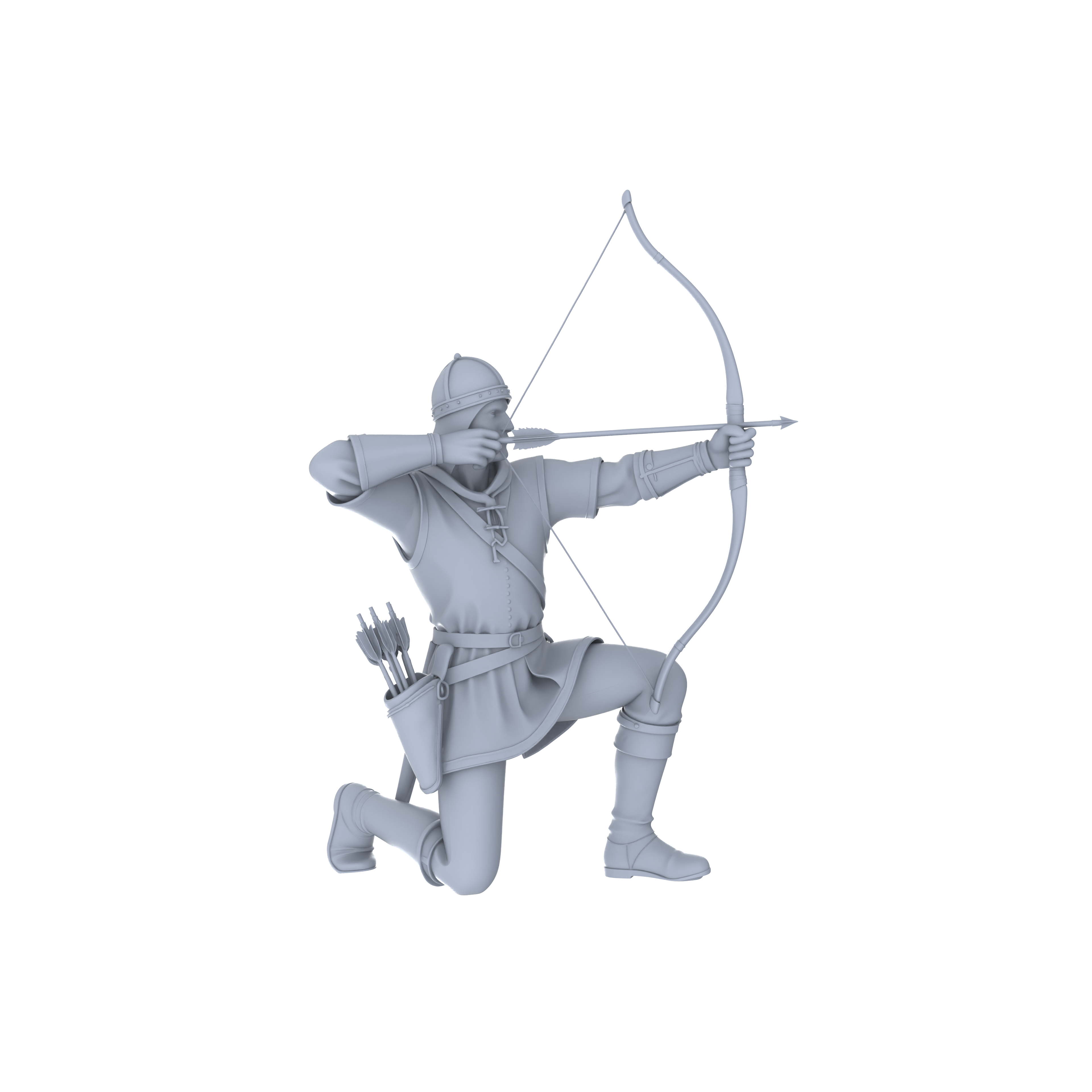 Detail view of MRY-SFW LYGR049 Medieval knight, combat pose, historical theme, magic theme, wargame, resin white model, fantasy theme, wargaming miniature, scene character, figure, hand-painted S Scale Model