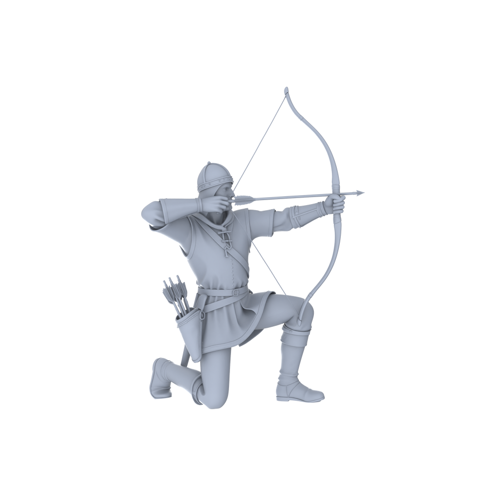 Detail view of MRY-SFW LYGR049 Medieval knight, combat pose, historical theme, magic theme, wargame, resin white model, fantasy theme, wargaming miniature, scene character, figure, hand-painted S Scale Model