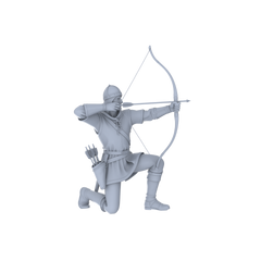 Detail view of MRY-SFW LYGR049 Medieval knight, combat pose, historical theme, magic theme, wargame, resin white model, fantasy theme, wargaming miniature, scene character, figure, hand-painted S Scale Model