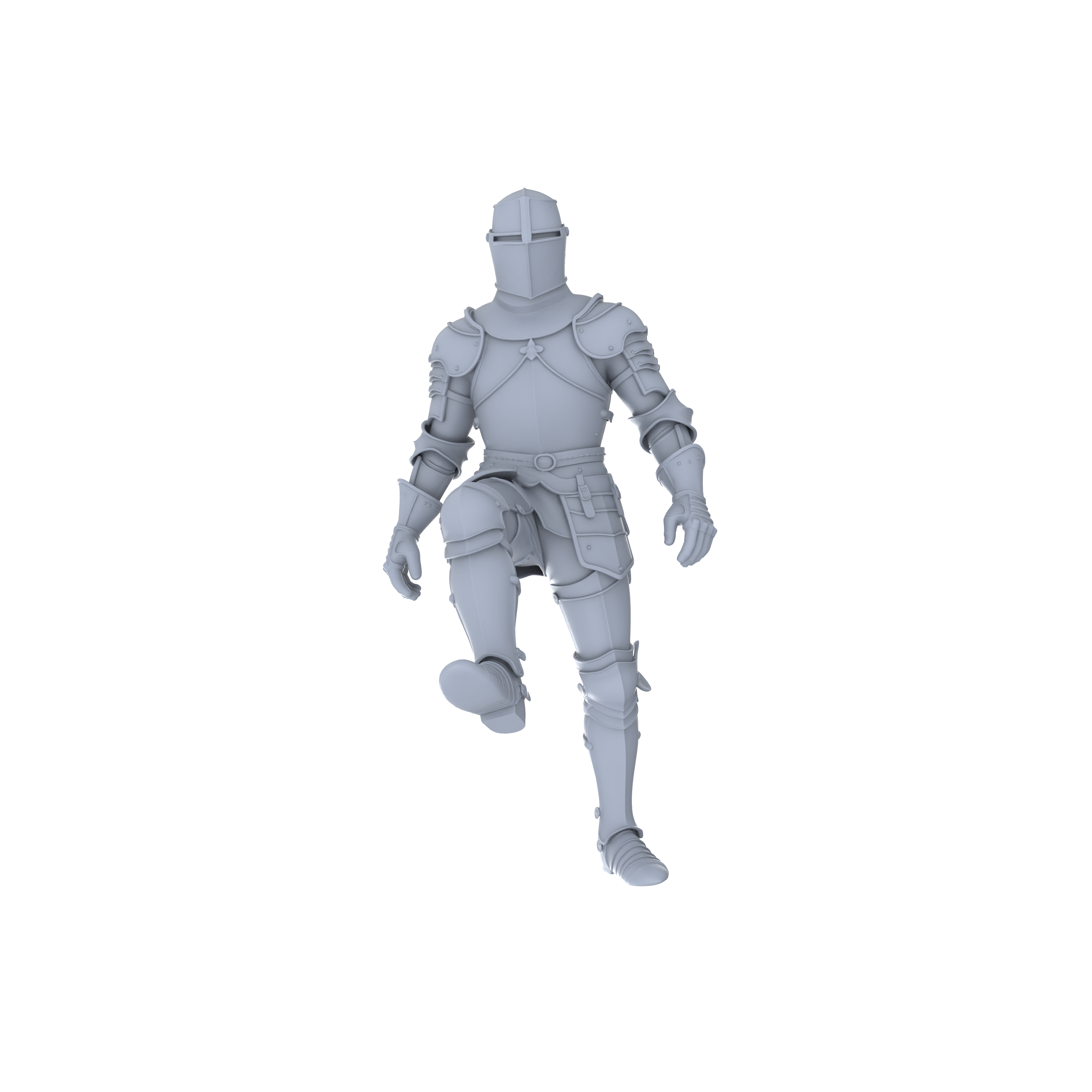 Detail view of MRY-SFW LYGR049 Medieval knight, combat pose, historical theme, magic theme, wargame, resin white model, fantasy theme, wargaming miniature, scene character, figure, hand-painted S Scale Model