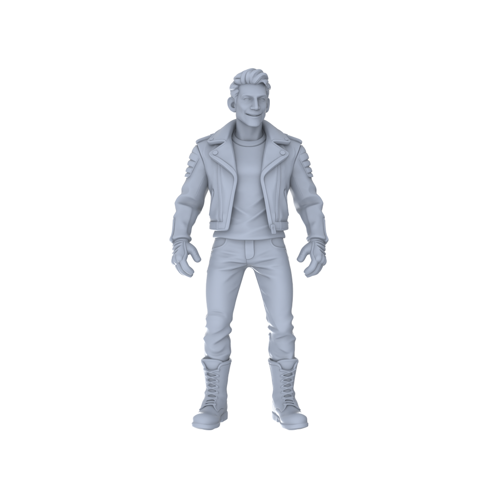 Detail view of Yao's Studio LYTR130 Urban Motorcycle Trendsetter Resin Miniature Model 3-Figure Set - Trendy Youth Figures Unpainted DIY Model Painting Motorcycle Scene Decor 1set Model