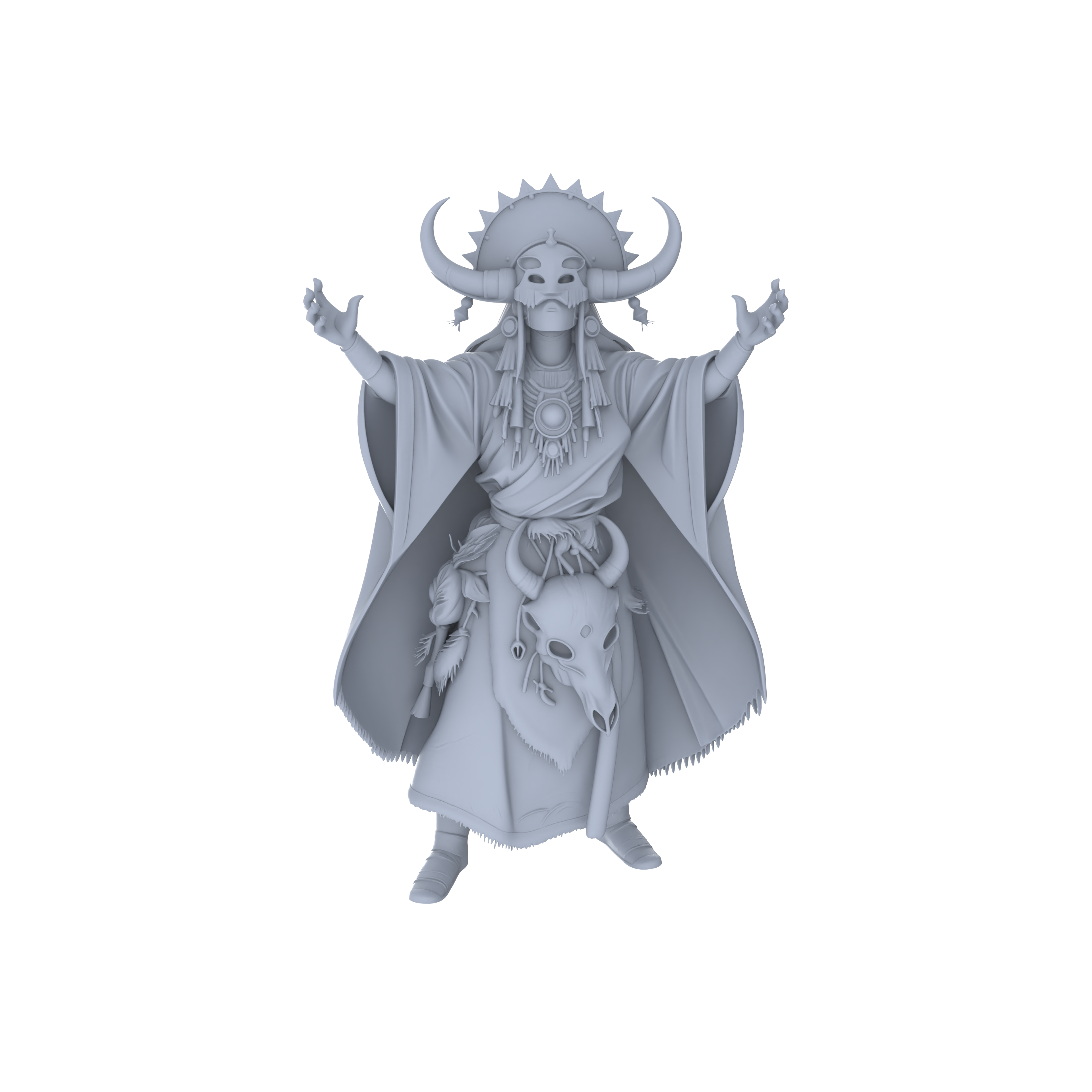 Detail view of MRY-SFW LYGR045 Shaman, Magic Theme, Wargame, Resin Blank Model, Fantasy Theme, Wargaming Miniatures, Scenic Figures, Handmade Figure, Hand-painted S Scale Model