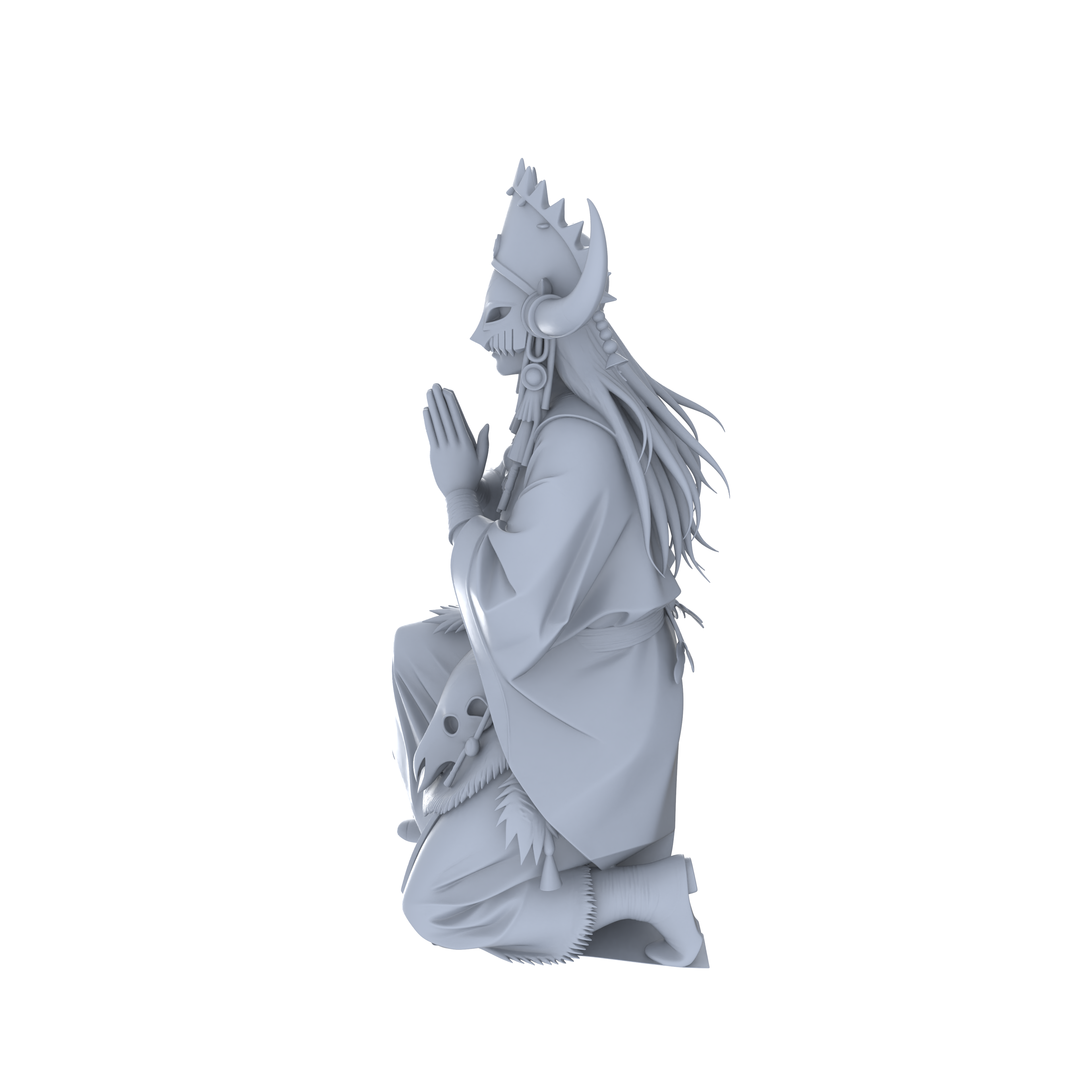 Detail view of MRY-SFW LYGR045 Shaman, Magic Theme, Wargame, Resin Blank Model, Fantasy Theme, Wargaming Miniatures, Scenic Figures, Handmade Figure, Hand-painted S Scale Model