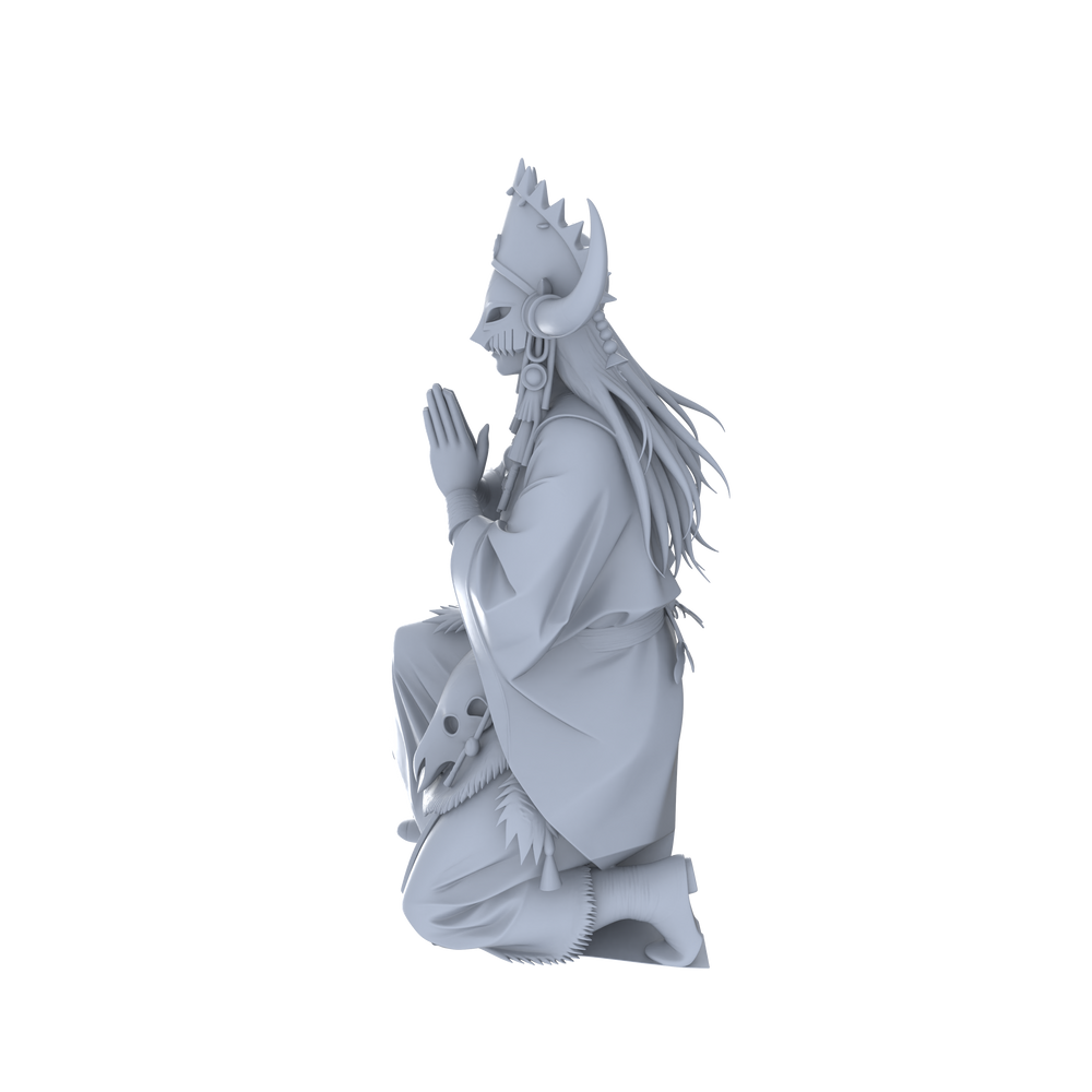 Detail view of MRY-SFW LYGR045 Shaman, Magic Theme, Wargame, Resin Blank Model, Fantasy Theme, Wargaming Miniatures, Scenic Figures, Handmade Figure, Hand-painted S Scale Model