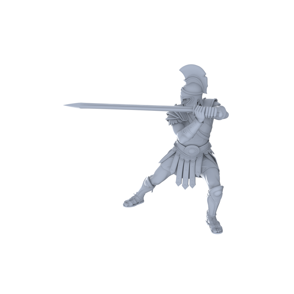 Detail view of MRY-SFW LYGR044 Medieval, Spartan Warrior, Magic Theme, Wargame, Resin Blank Model, Fantasy Theme, Wargaming Miniatures, Scenic Figures, Handmade Figure, Hand-painted S Scale Model