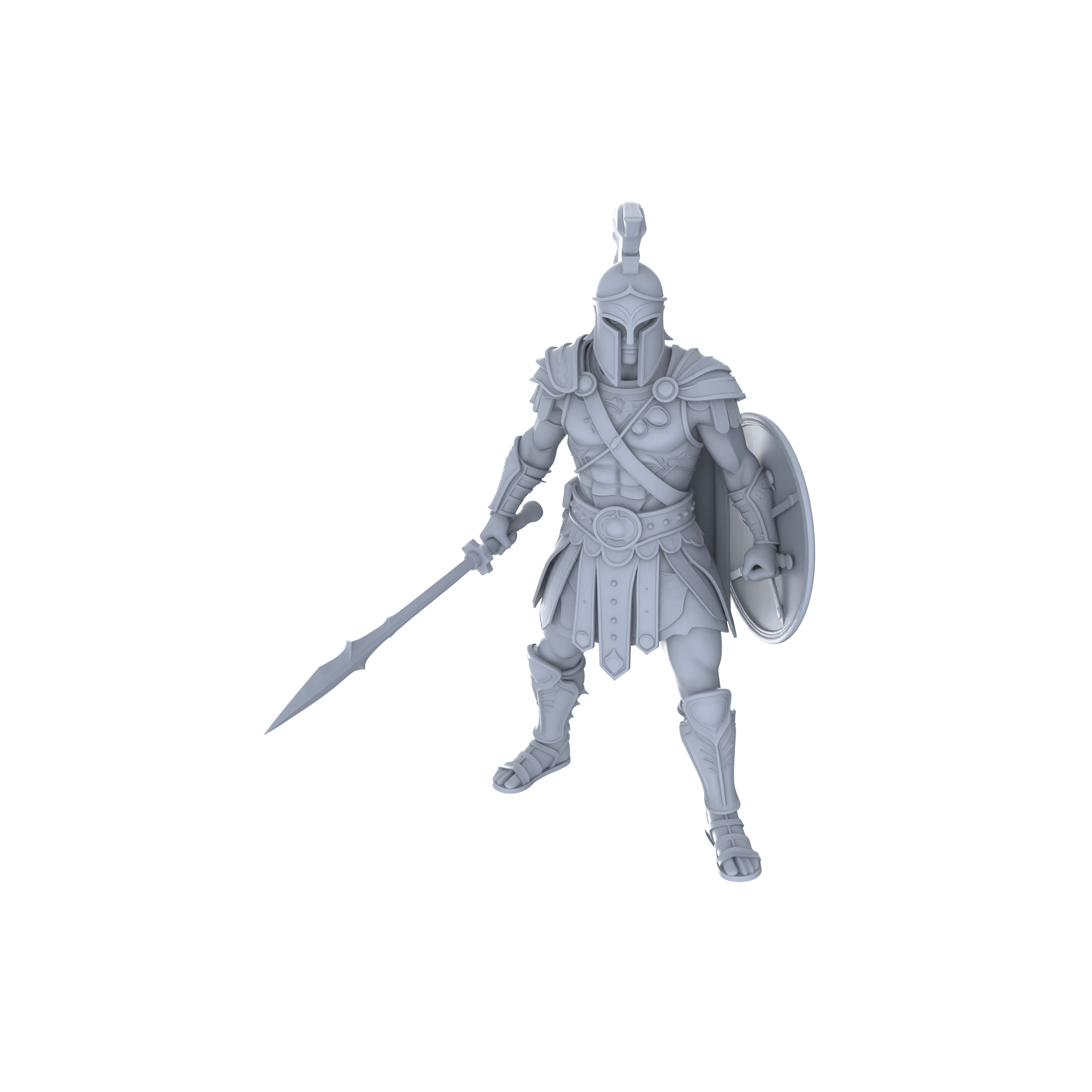 Detail view of MRY-SFW LYGR044 Medieval, Spartan Warrior, Magic Theme, Wargame, Resin Blank Model, Fantasy Theme, Wargaming Miniatures, Scenic Figures, Handmade Figure, Hand-painted S Scale Model