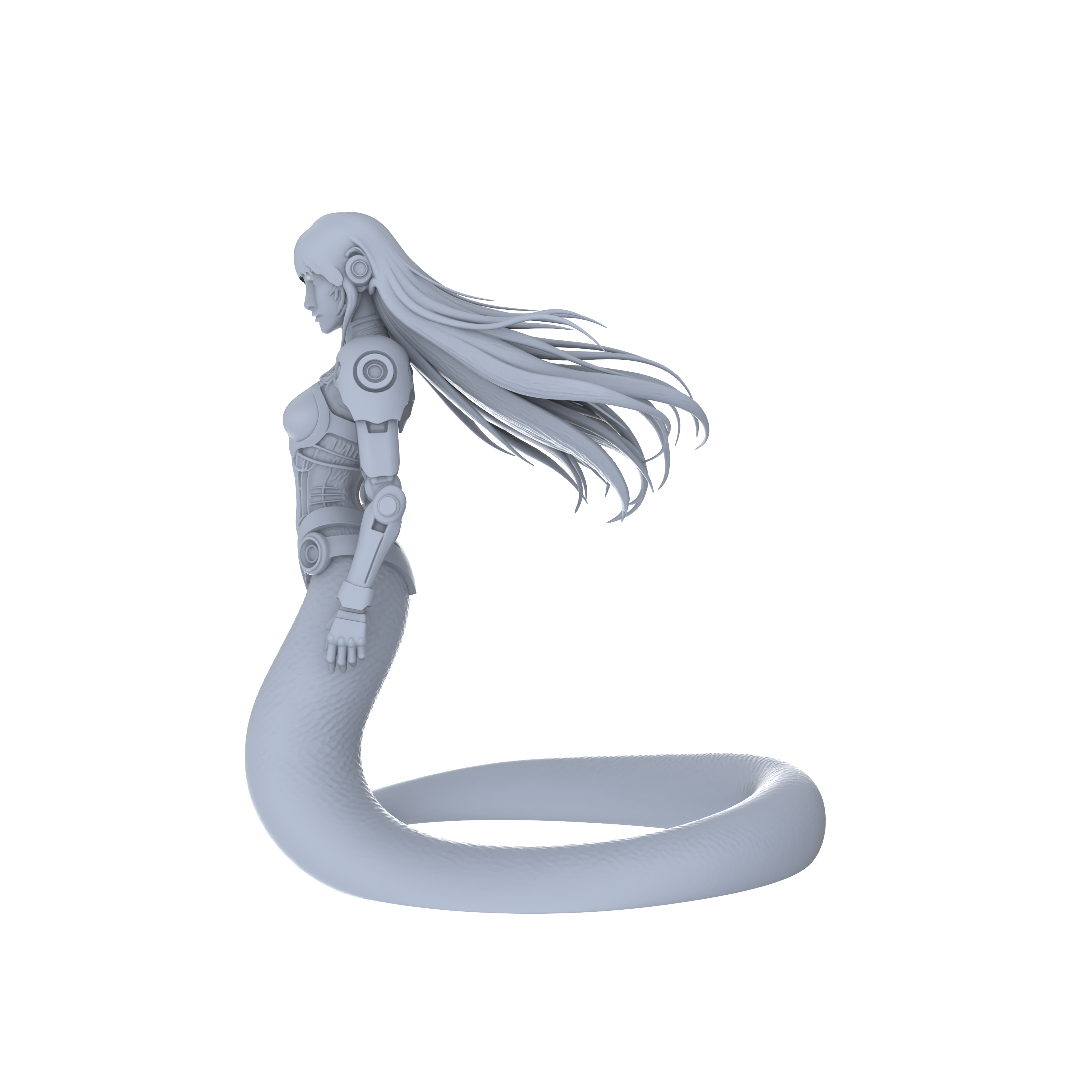 Detail view of MRY-SFW LYGR055 Biological Mutation Series, Snake Human, wargame, resin blank model, sci-fi theme, fantasy theme, miniature figure, scene character, figure, hand-painted S Scale Model