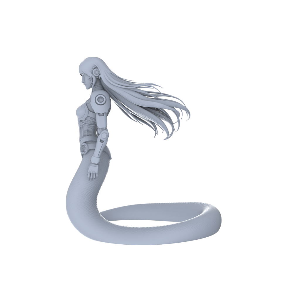 Detail view of MRY-SFW LYGR055 Biological Mutation Series, Snake Human, wargame, resin blank model, sci-fi theme, fantasy theme, miniature figure, scene character, figure, hand-painted S Scale Model