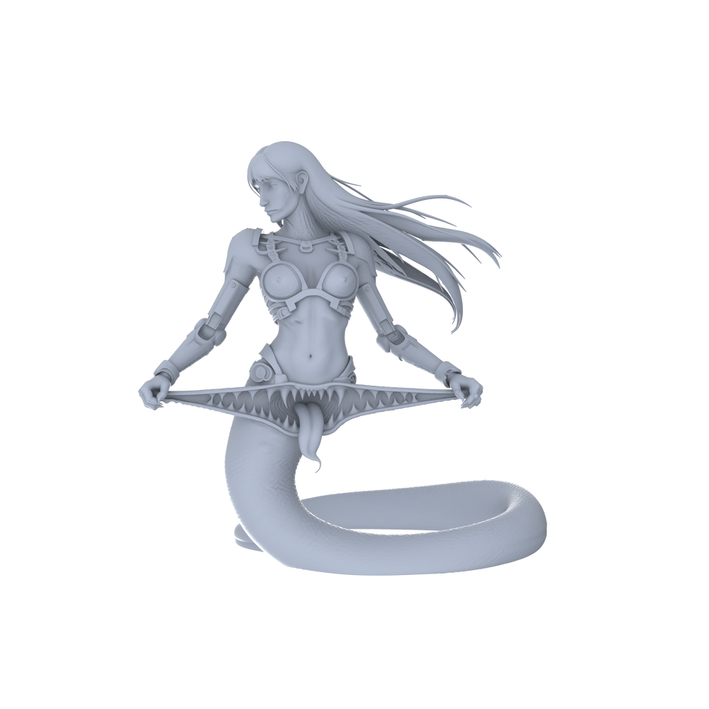Detail view of MRY-SFW LYGR055 Biological Mutation Series, Snake Human, wargame, resin blank model, sci-fi theme, fantasy theme, miniature figure, scene character, figure, hand-painted S Scale Model