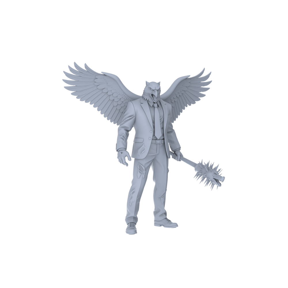 Detail view of MRY-SFW LYGR057 Biological Mutation Series, Avian Human, wargame, resin blank model, sci-fi theme, fantasy theme, miniature figure, scene character, figure, hand-painted S Scale Model
