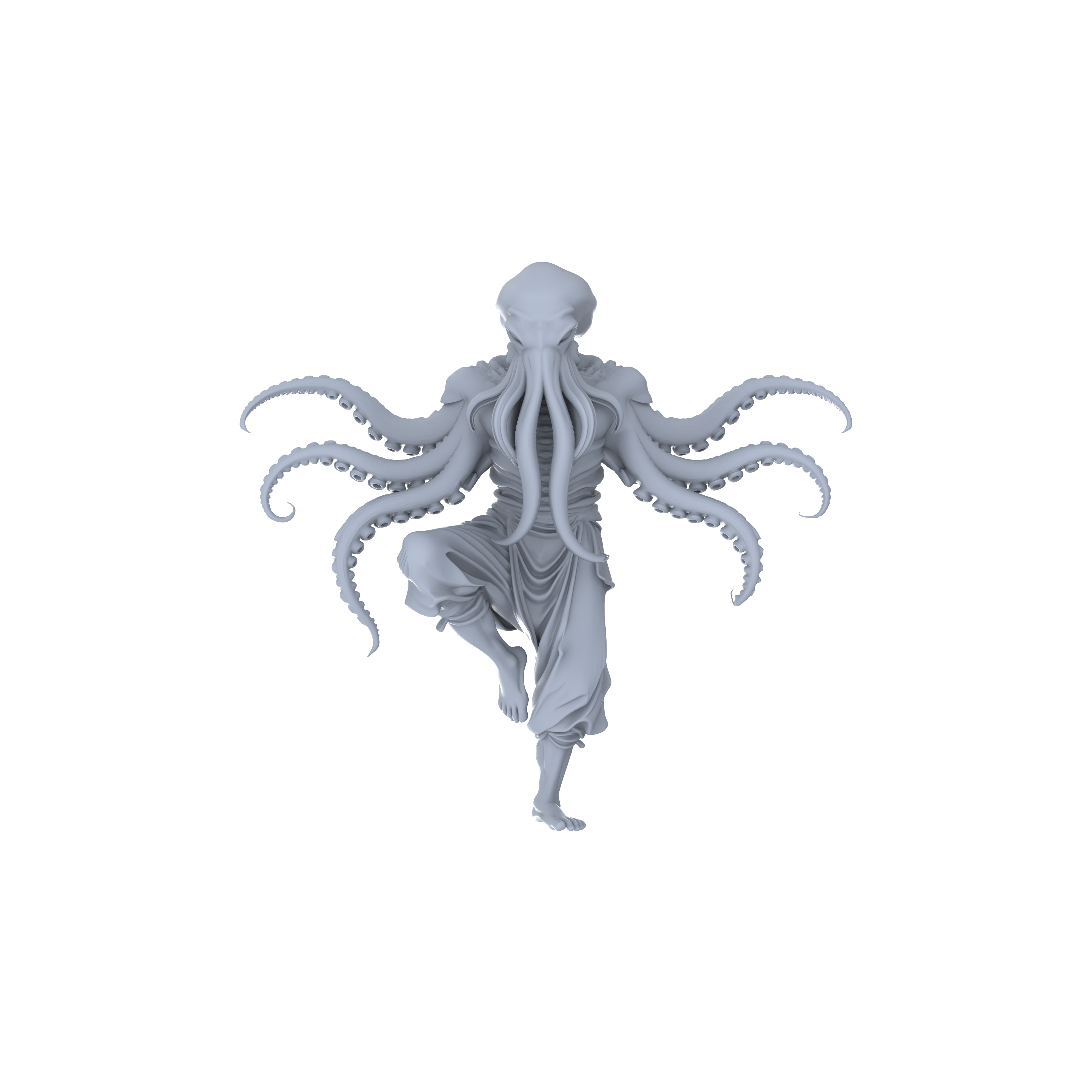 Detail view of MRY-SFW LYGR058 Biological Mutation Series, Octopus Human, wargame, resin blank model, sci-fi theme, fantasy theme, miniature figure, scene character, figure, hand-painted S Scale Model