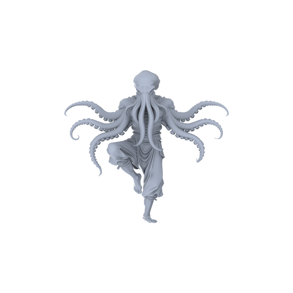 Detail view of MRY-SFW LYGR058 Biological Mutation Series, Octopus Human, wargame, resin blank model, sci-fi theme, fantasy theme, miniature figure, scene character, figure, hand-painted S Scale Model