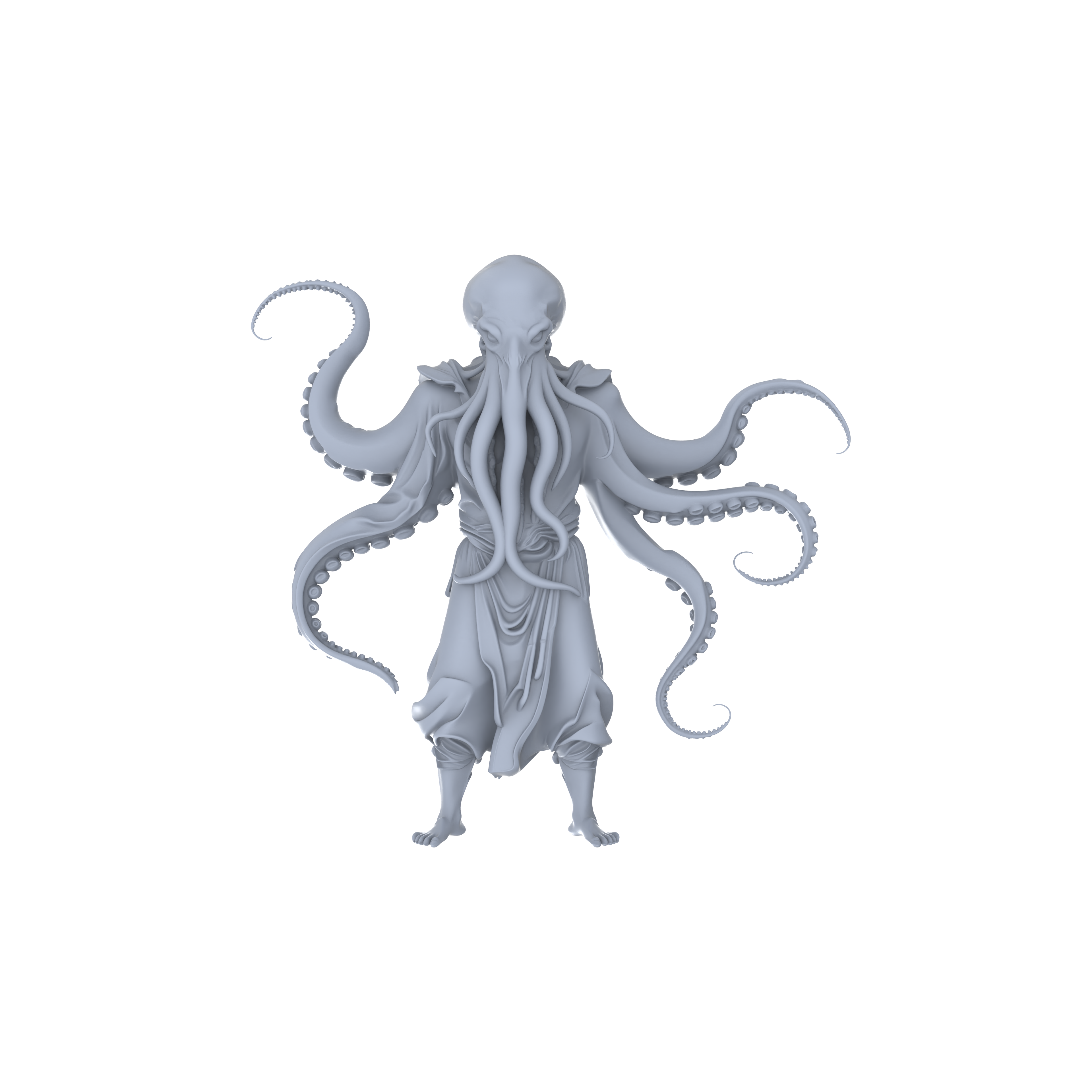 Detail view of MRY-SFW LYGR058 Biological Mutation Series, Octopus Human, wargame, resin blank model, sci-fi theme, fantasy theme, miniature figure, scene character, figure, hand-painted S Scale Model