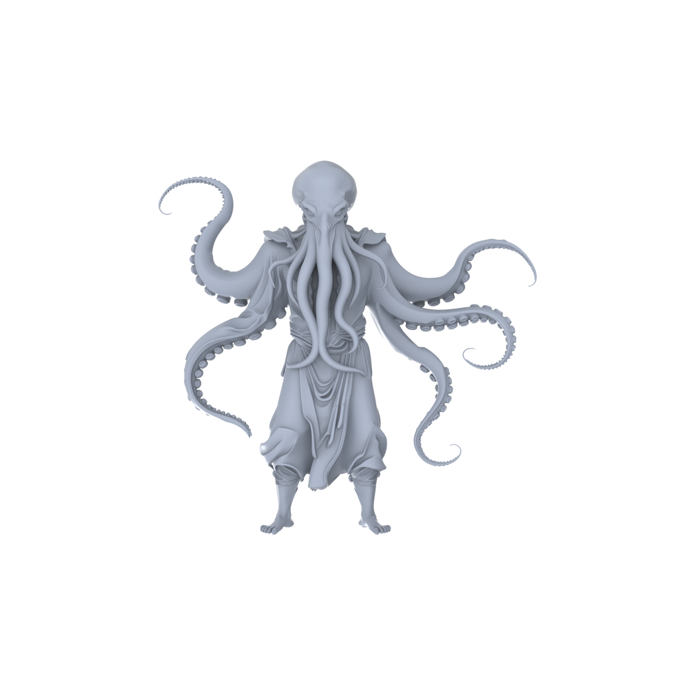 Detail view of MRY-SFW LYGR058 Biological Mutation Series, Octopus Human, wargame, resin blank model, sci-fi theme, fantasy theme, miniature figure, scene character, figure, hand-painted S Scale Model