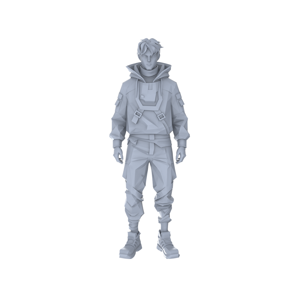 Detail view of MRY-SFW LYGR062 Shadow Squad, Standby State, Military Theme, Wargame, Resin White Model, Game Theme, Sci-Fi Theme, Miniature Soldiers, Scene Characters, Figure, Hand-Painted Model