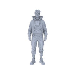 Detail view of MRY-SFW LYGR062 Shadow Squad, Standby State, Military Theme, Wargame, Resin White Model, Game Theme, Sci-Fi Theme, Miniature Soldiers, Scene Characters, Figure, Hand-Painted Model