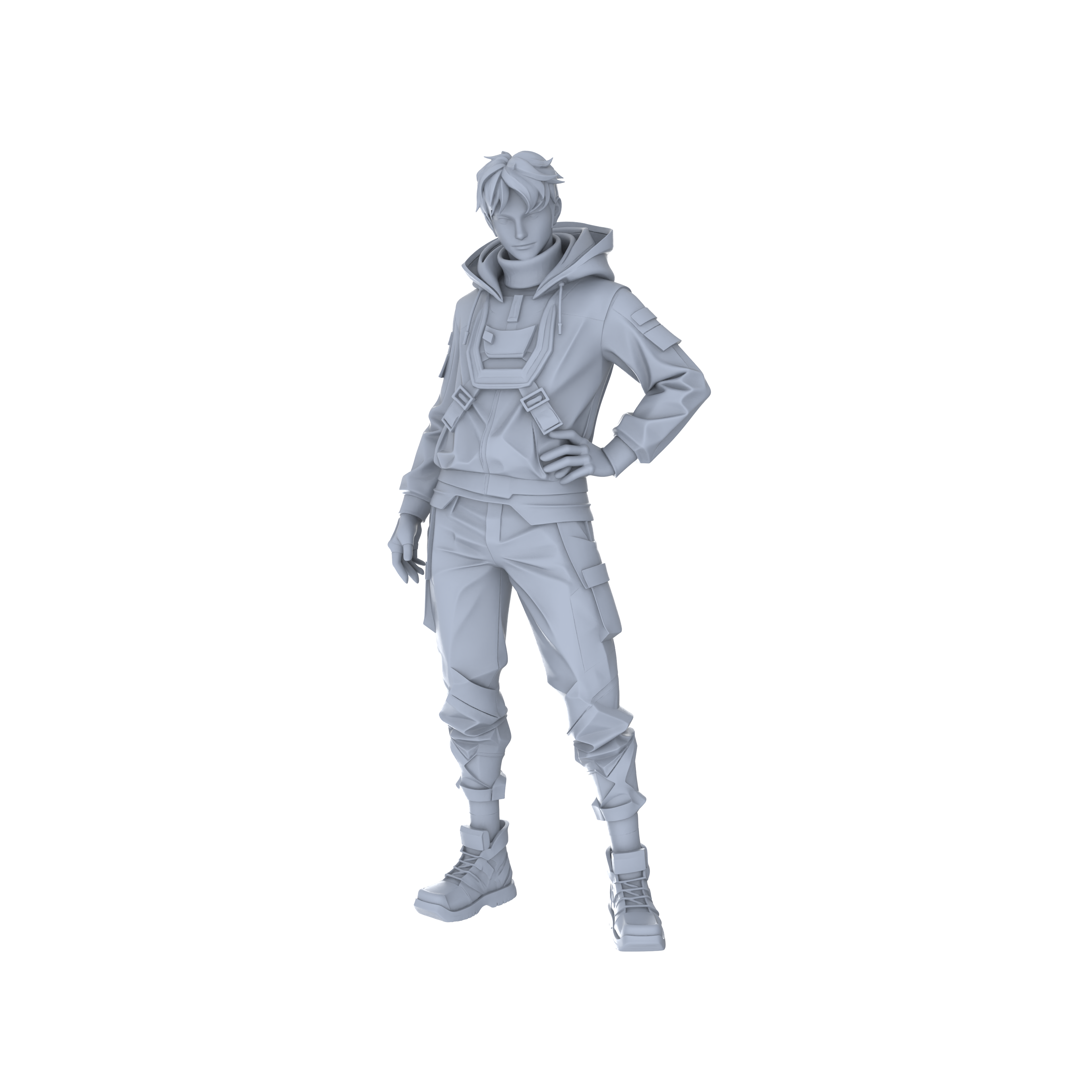 Detail view of MRY-SFW LYGR062 Shadow Squad, Standby State, Military Theme, Wargame, Resin White Model, Game Theme, Sci-Fi Theme, Miniature Soldiers, Scene Characters, Figure, Hand-Painted Model