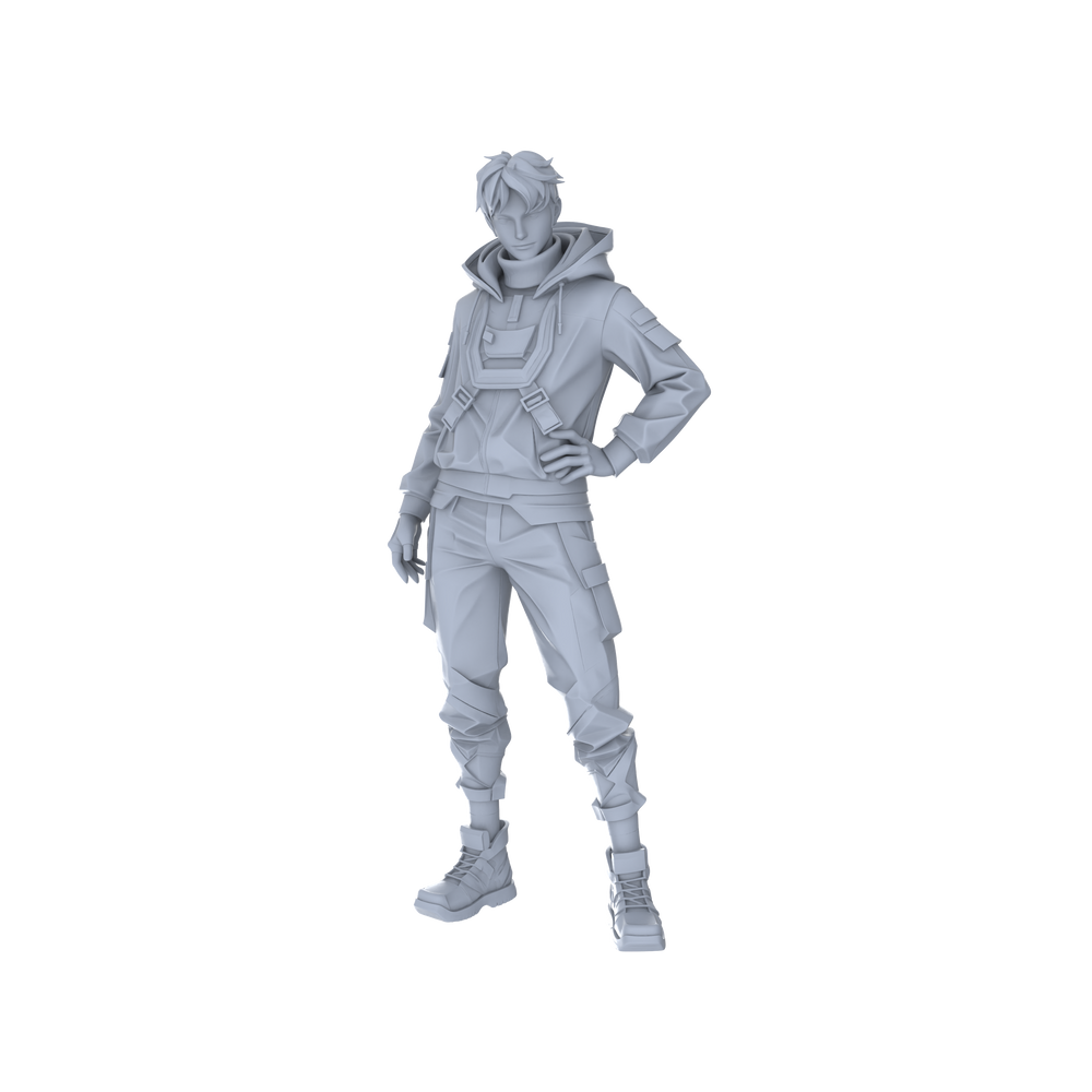 Detail view of MRY-SFW LYGR062 Shadow Squad, Standby State, Military Theme, Wargame, Resin White Model, Game Theme, Sci-Fi Theme, Miniature Soldiers, Scene Characters, Figure, Hand-Painted Model