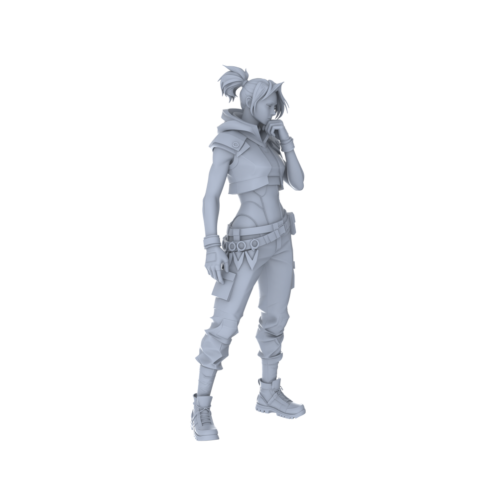 Detail view of MRY-SFW LYGR063 Shadow Squad Standby State2 Military Theme Wargame Resin White Model Game Theme Sci-Fi Theme Wargame Miniature Soldiers Scene Characters Figure Hand-Painted Model