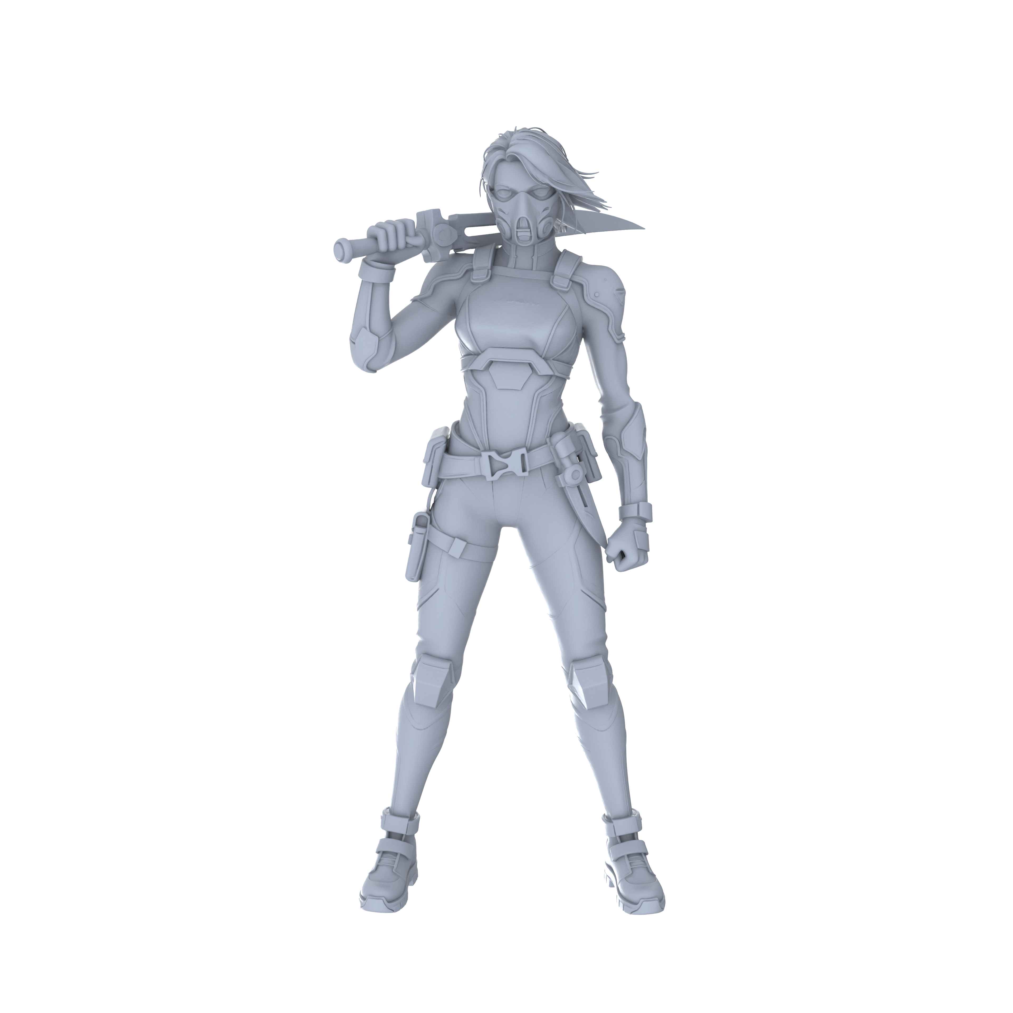 Detail view of MRY-SFW LYGR063 Shadow Squad Standby State2 Military Theme Wargame Resin White Model Game Theme Sci-Fi Theme Wargame Miniature Soldiers Scene Characters Figure Hand-Painted Model