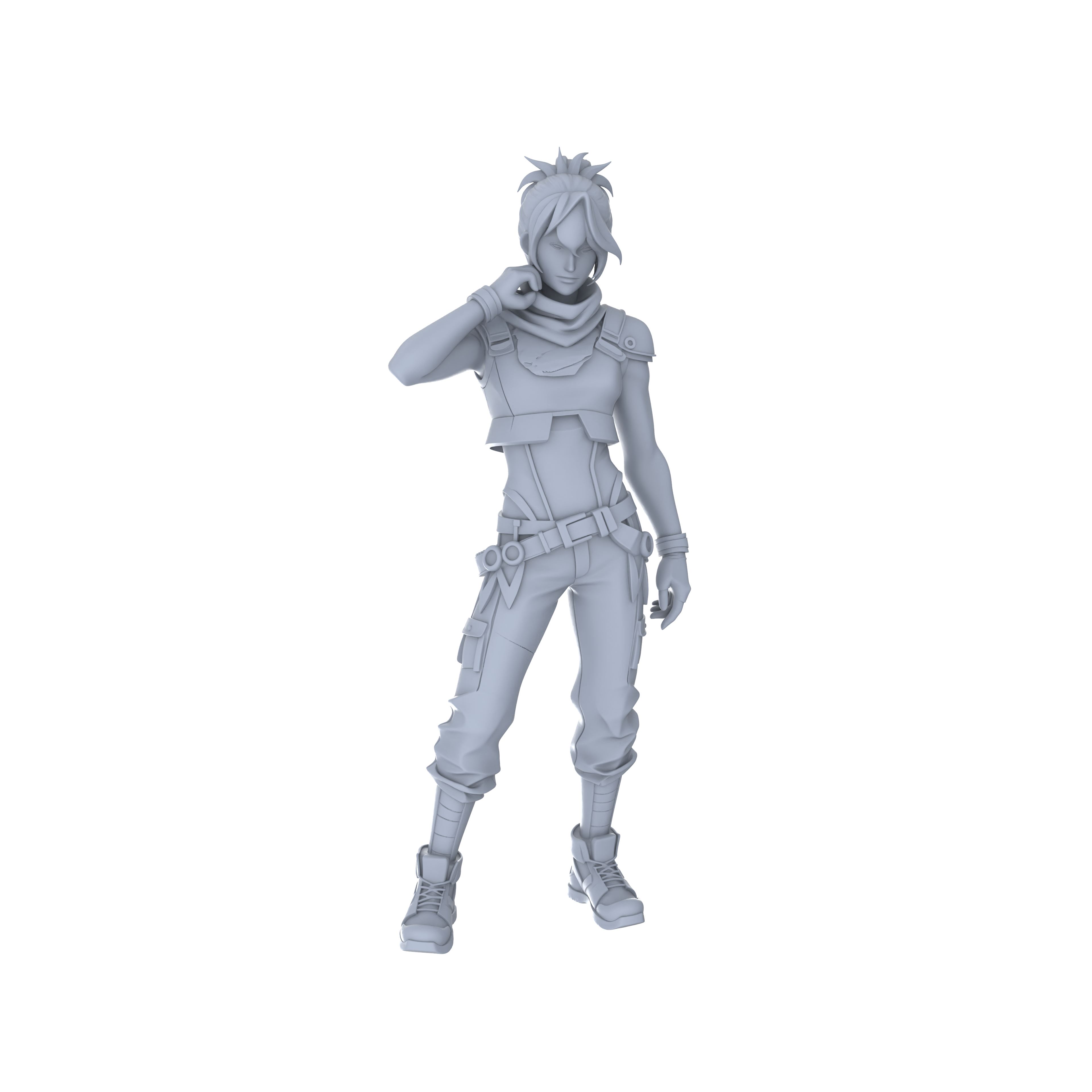 Detail view of MRY-SFW LYGR063 Shadow Squad Standby State2 Military Theme Wargame Resin White Model Game Theme Sci-Fi Theme Wargame Miniature Soldiers Scene Characters Figure Hand-Painted Model