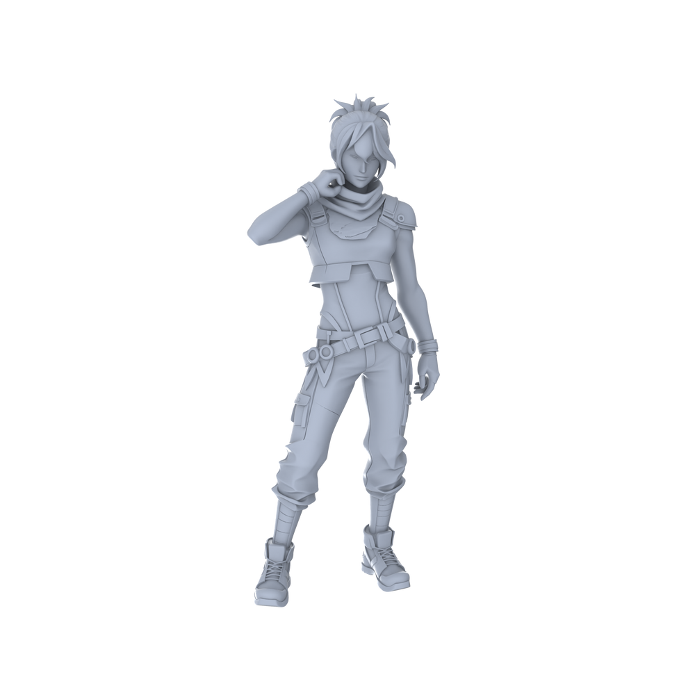 Detail view of MRY-SFW LYGR063 Shadow Squad Standby State2 Military Theme Wargame Resin White Model Game Theme Sci-Fi Theme Wargame Miniature Soldiers Scene Characters Figure Hand-Painted Model